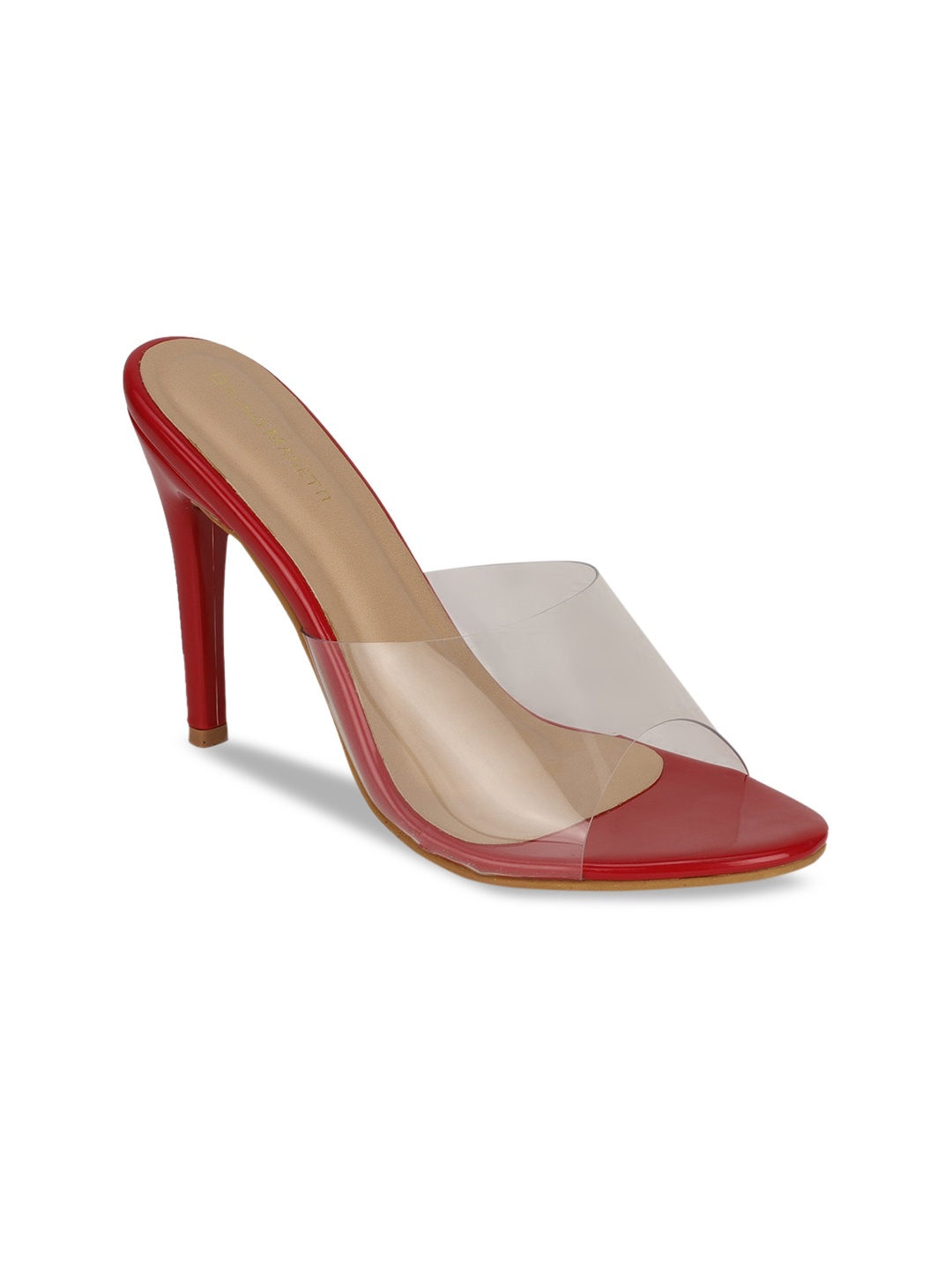 

Bruno Manetti Red Leather Stiletto Mules