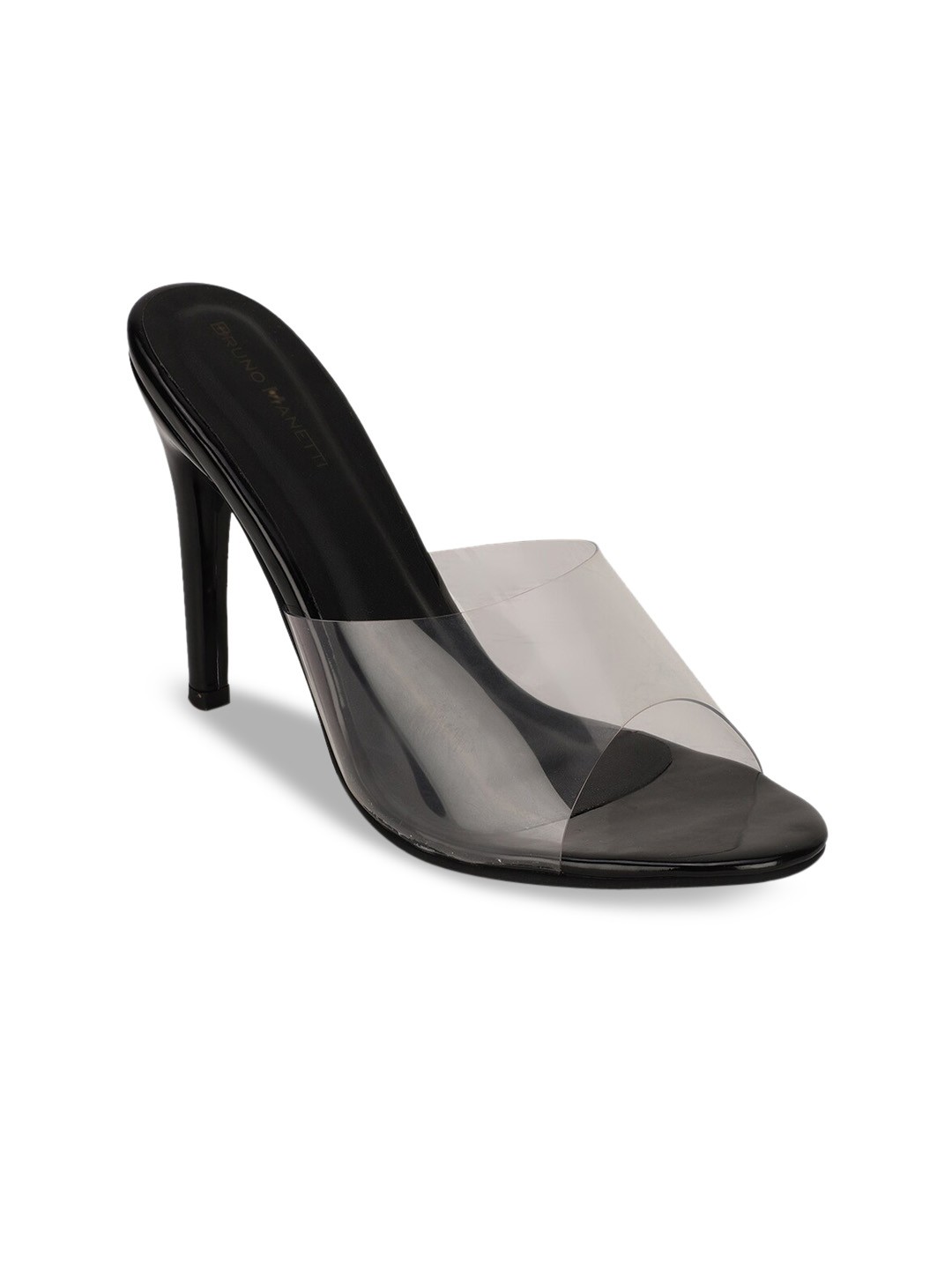 

Bruno Manetti Black & Transparent Leather Stiletto Mules