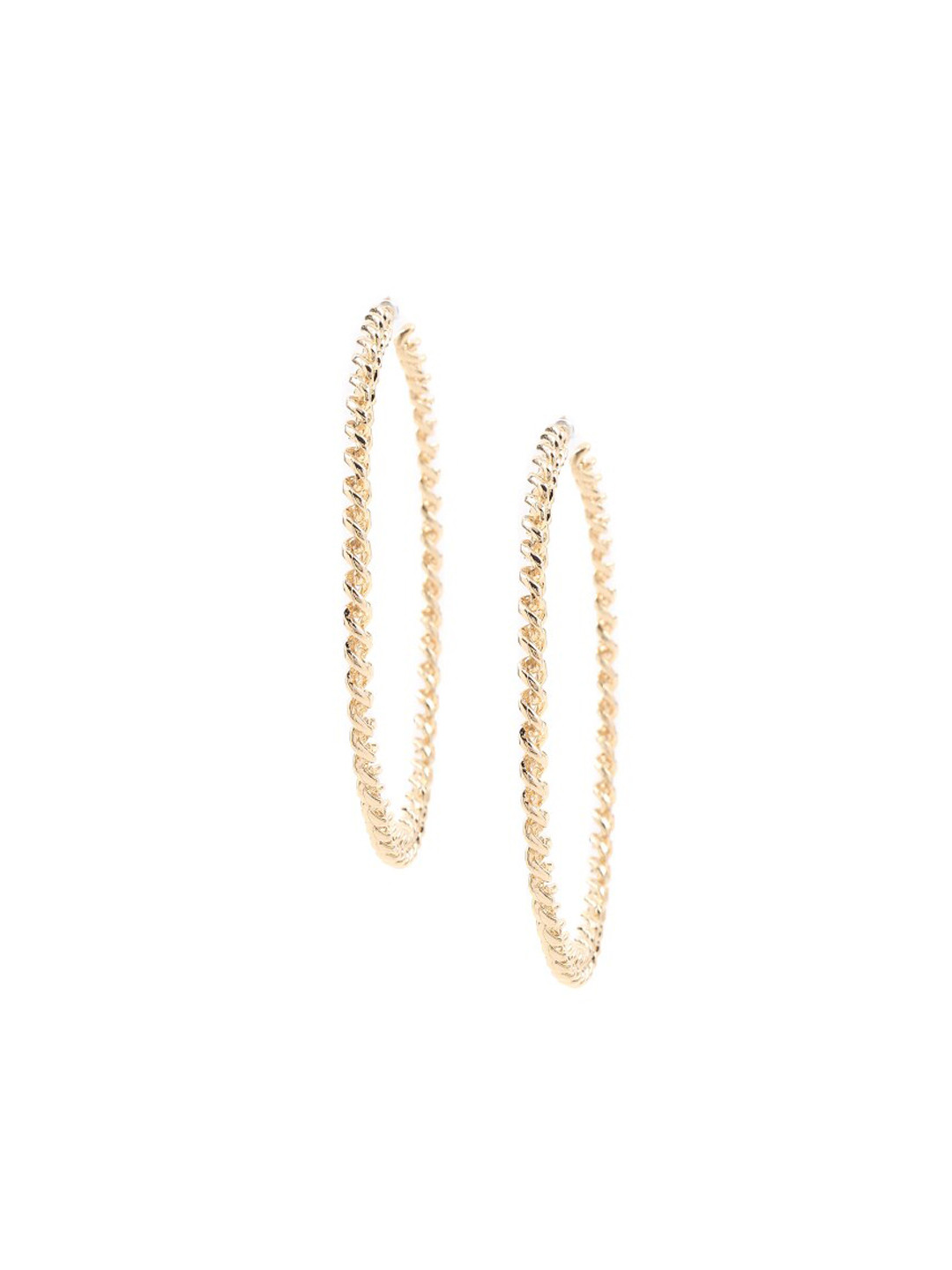 

FOREVER 21 Women Gold-Toned Chain Hoop Earrings