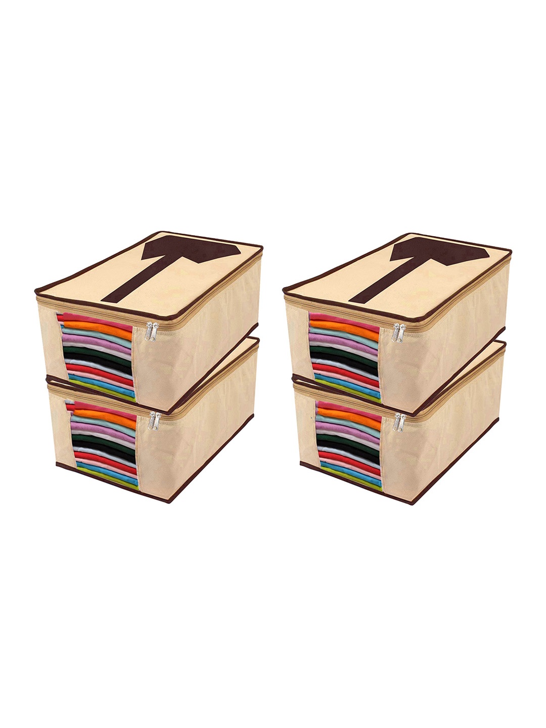 

atorakushon Brown Pack of 4 Clothes Oraganizer