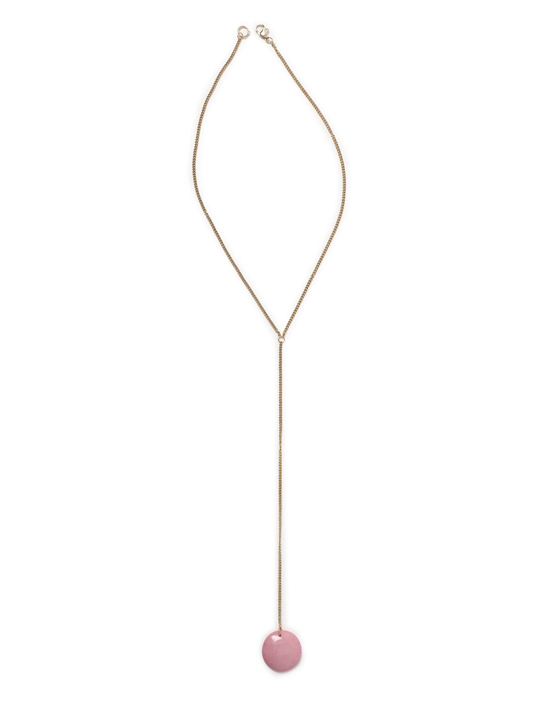 

FOREVER 21 Pink & Gold-Toned Drop Chain Necklace
