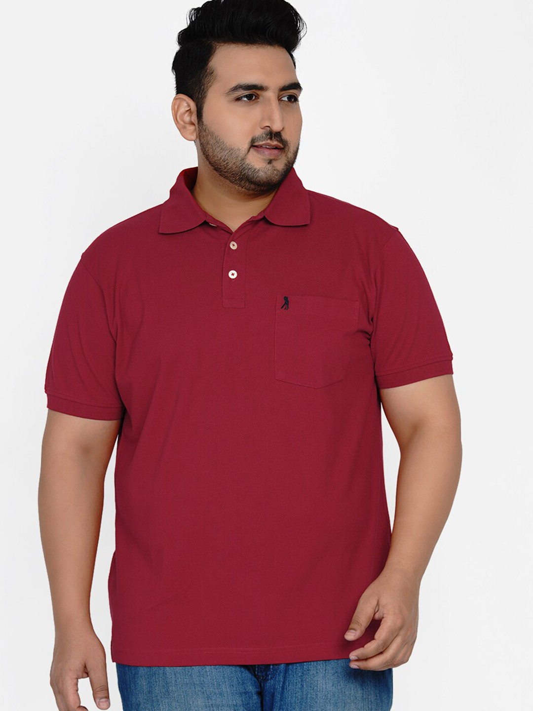 

Santonio Men Red Polo Collar T-shirt