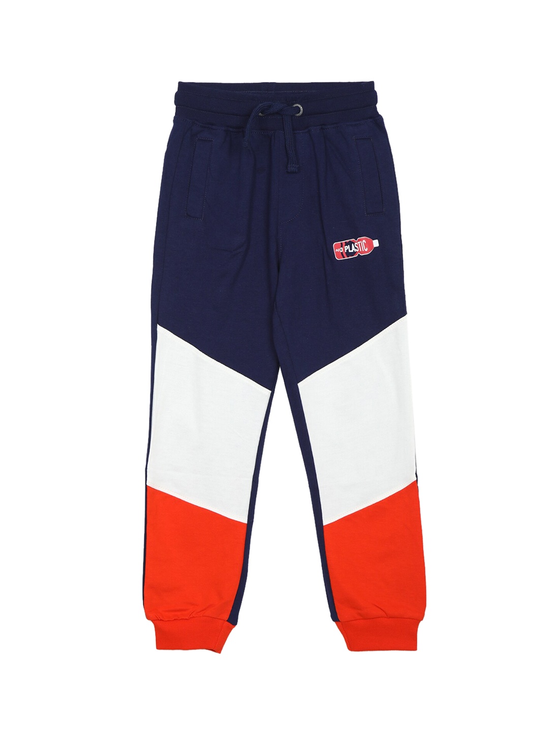 

Cherokee Boys Blue & White Colourblocked Cotton Joggers, Navy blue