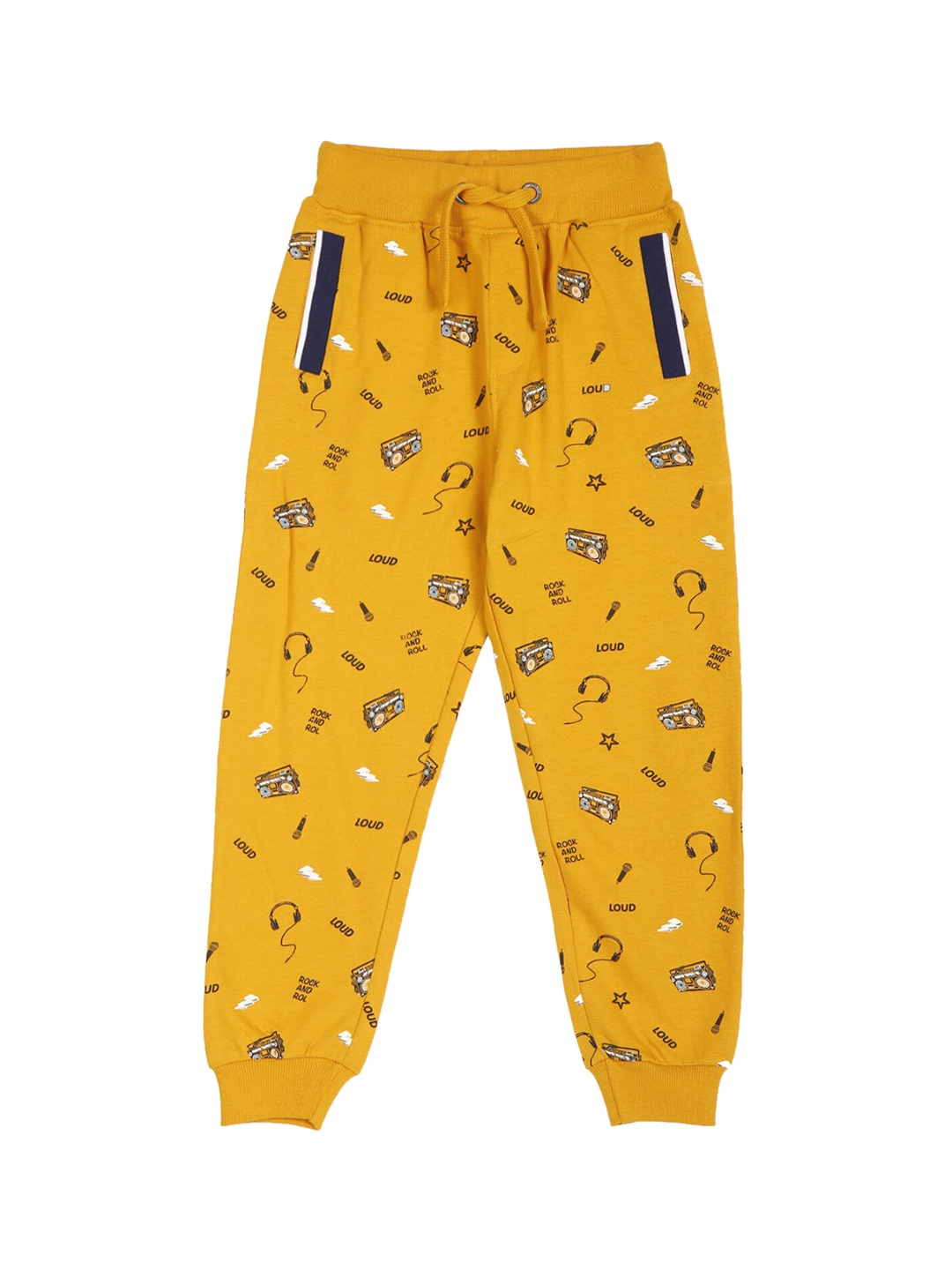 

Cherokee Boys Mustard Yellow & Blue Printed Joggers
