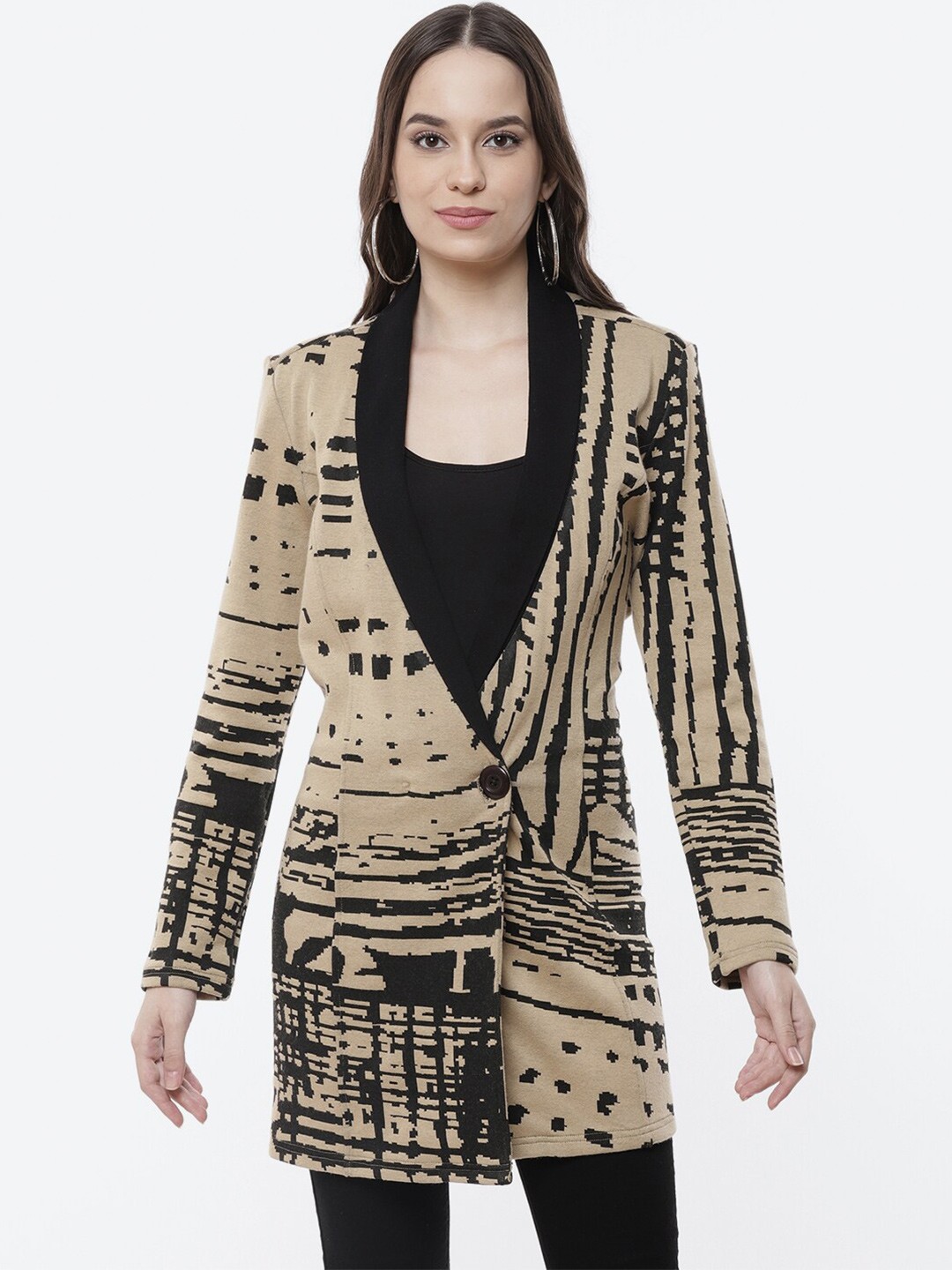 

Kurti's by Menka Woman Beige Long Top Style Coat