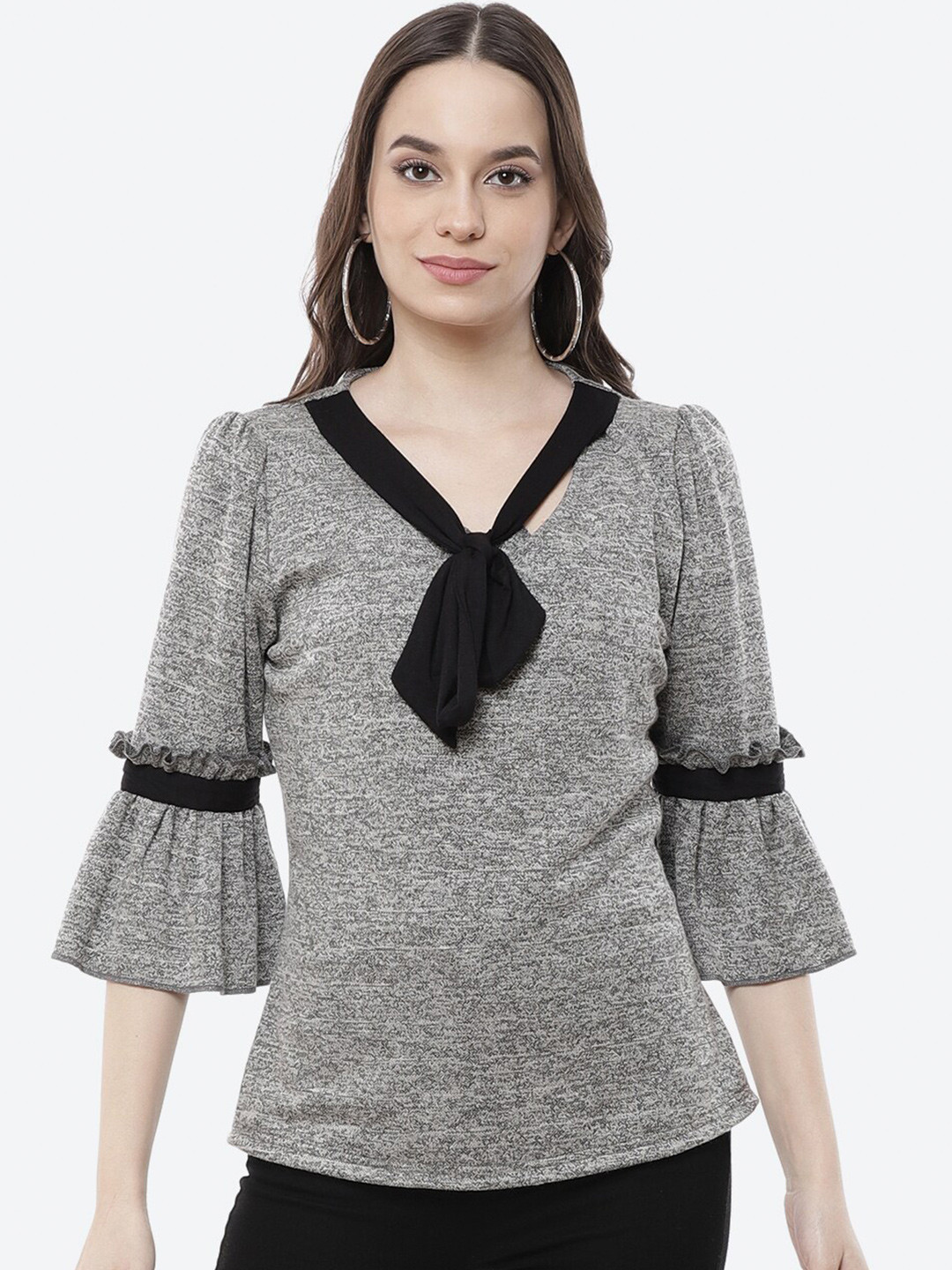 

Kurti's by Menka Grey Regular Top