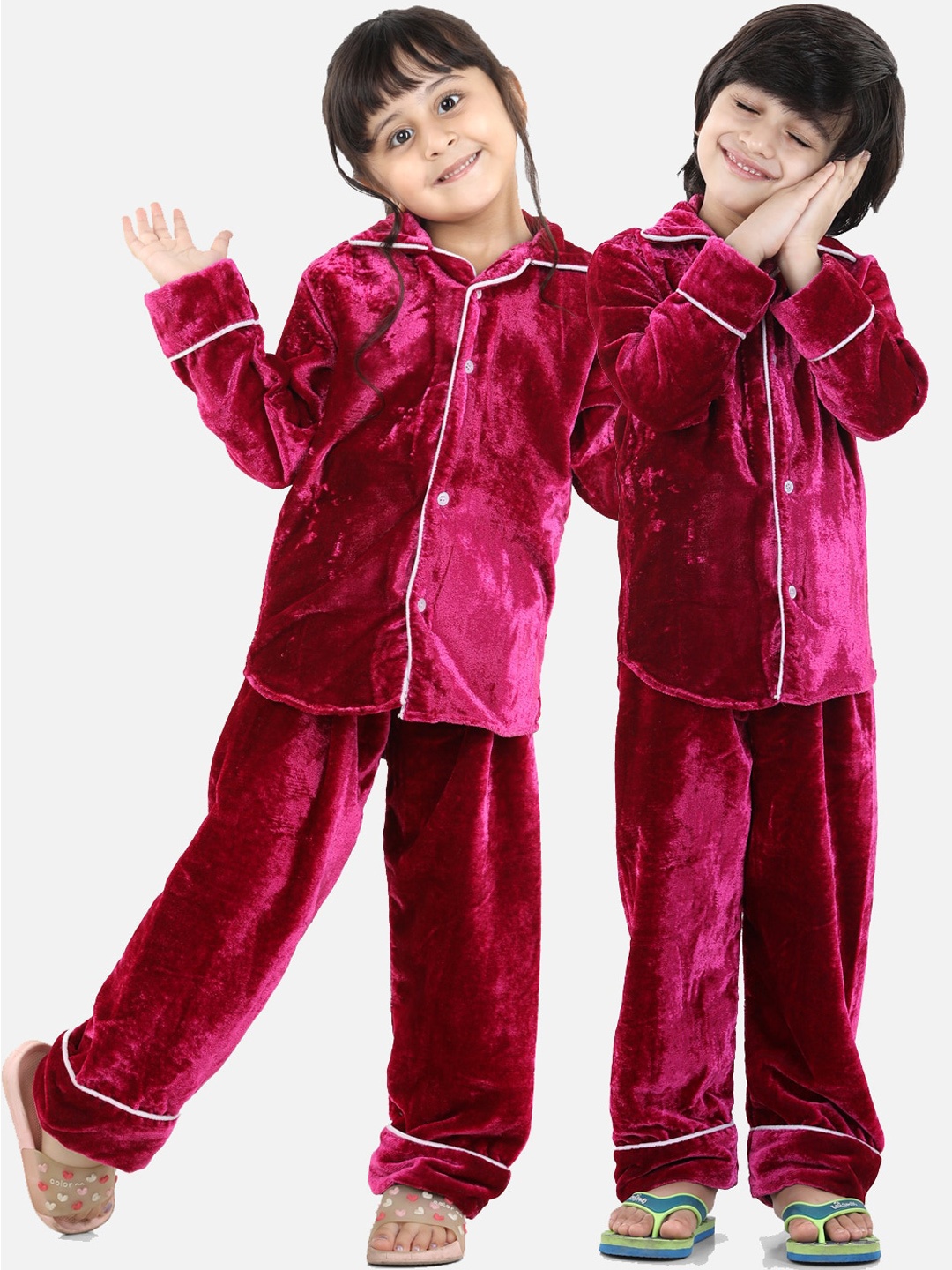 

BownBee Kids Pink Velvet Night suit