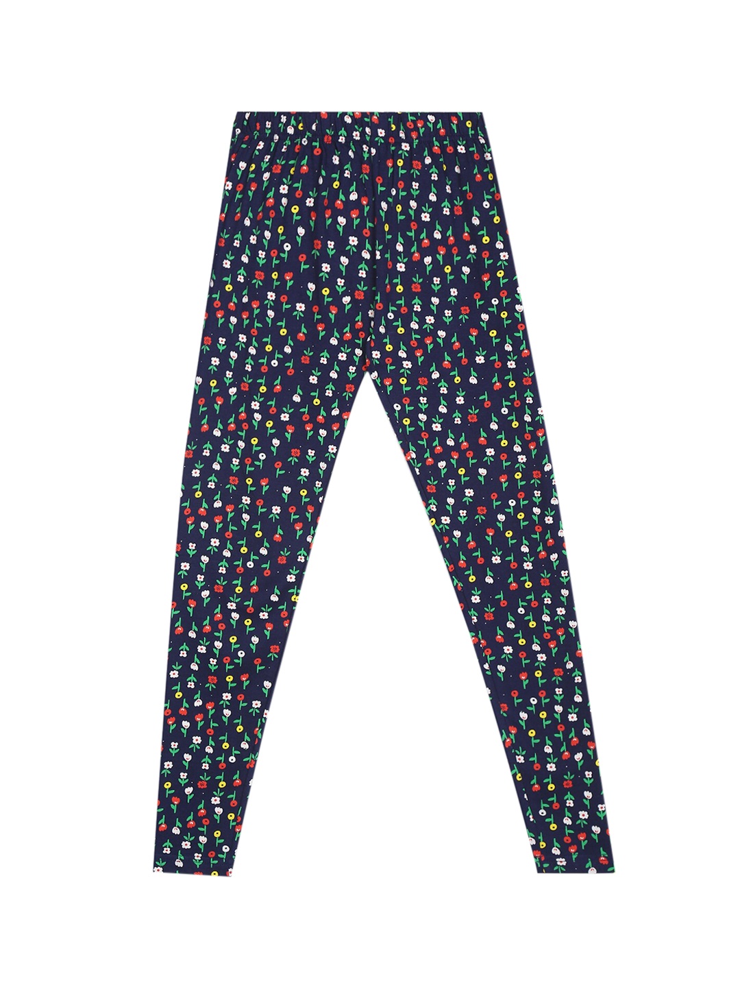 

Cherokee Girls Navy Blue & Red Floral Printed Cotton Ankle Length Leggings