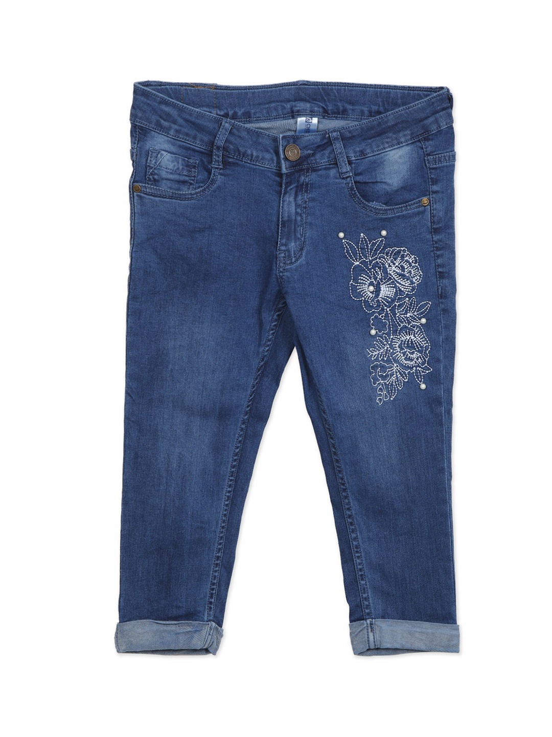 

Cherokee Girls Blue Light Fade Embroidered Jeans