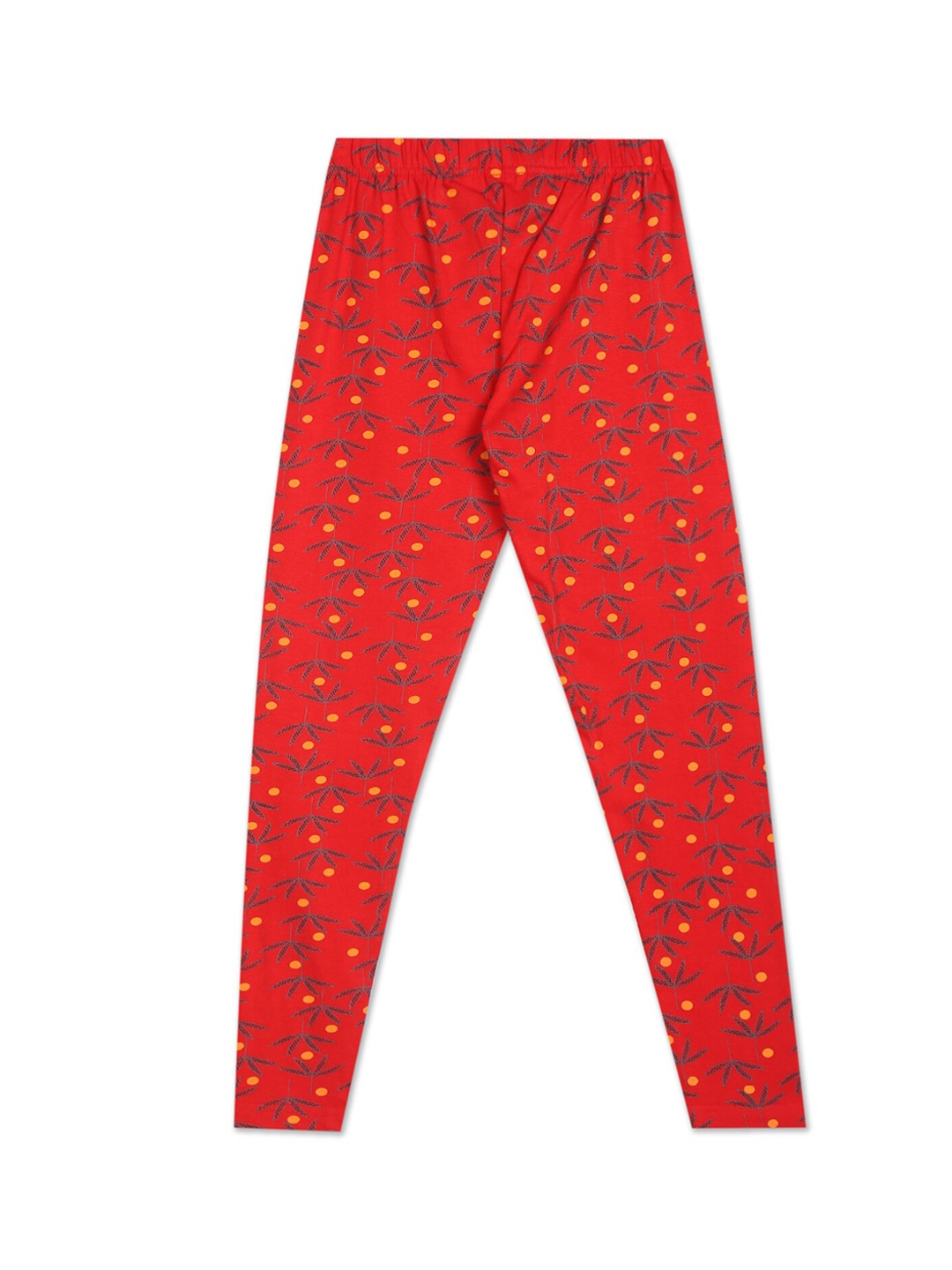 

Cherokee Girls Red & Yellow Printed Ankle-Length Cotton Leggings