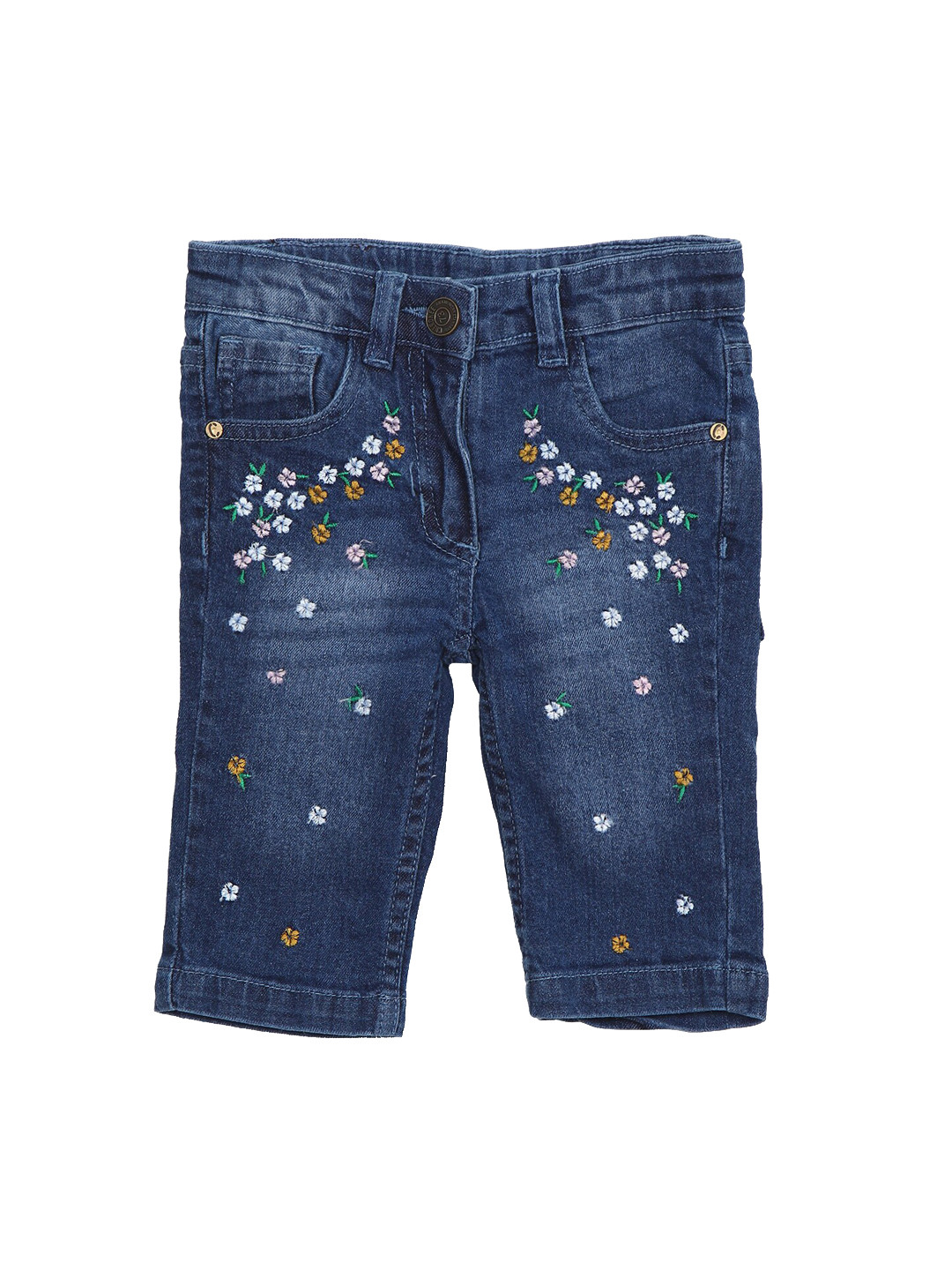 

Cherokee Girls Mid Rise Embroidered 3/4th Jeans, Blue