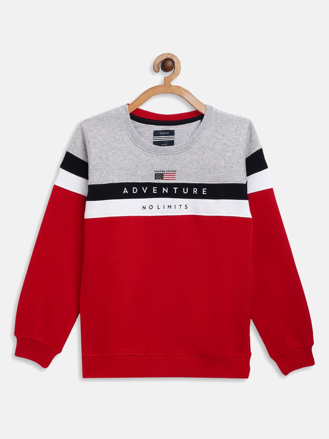

Octave Boys Red Colourblocked Sweatshirt