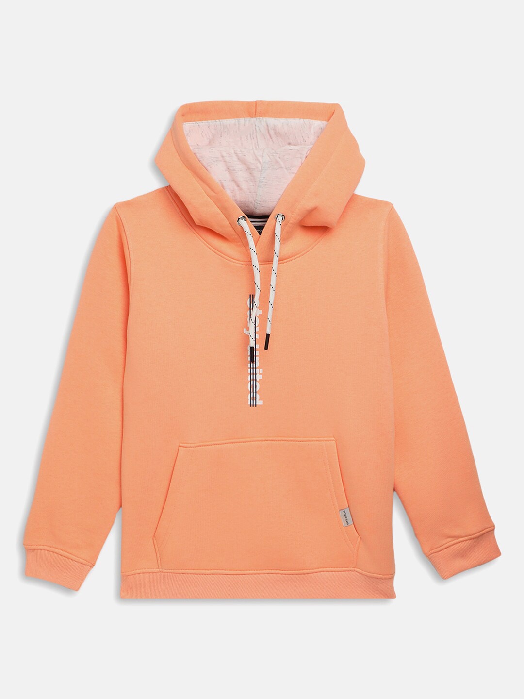 Octave Boys Orange Solid Hooded Sweatshirt