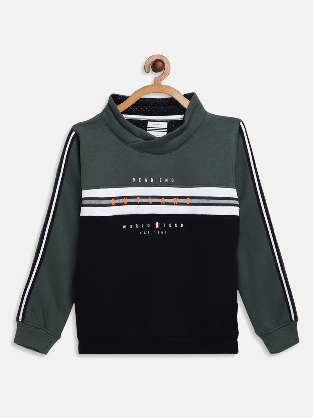

Octave Boys Olive Green Printed Sweatshirt