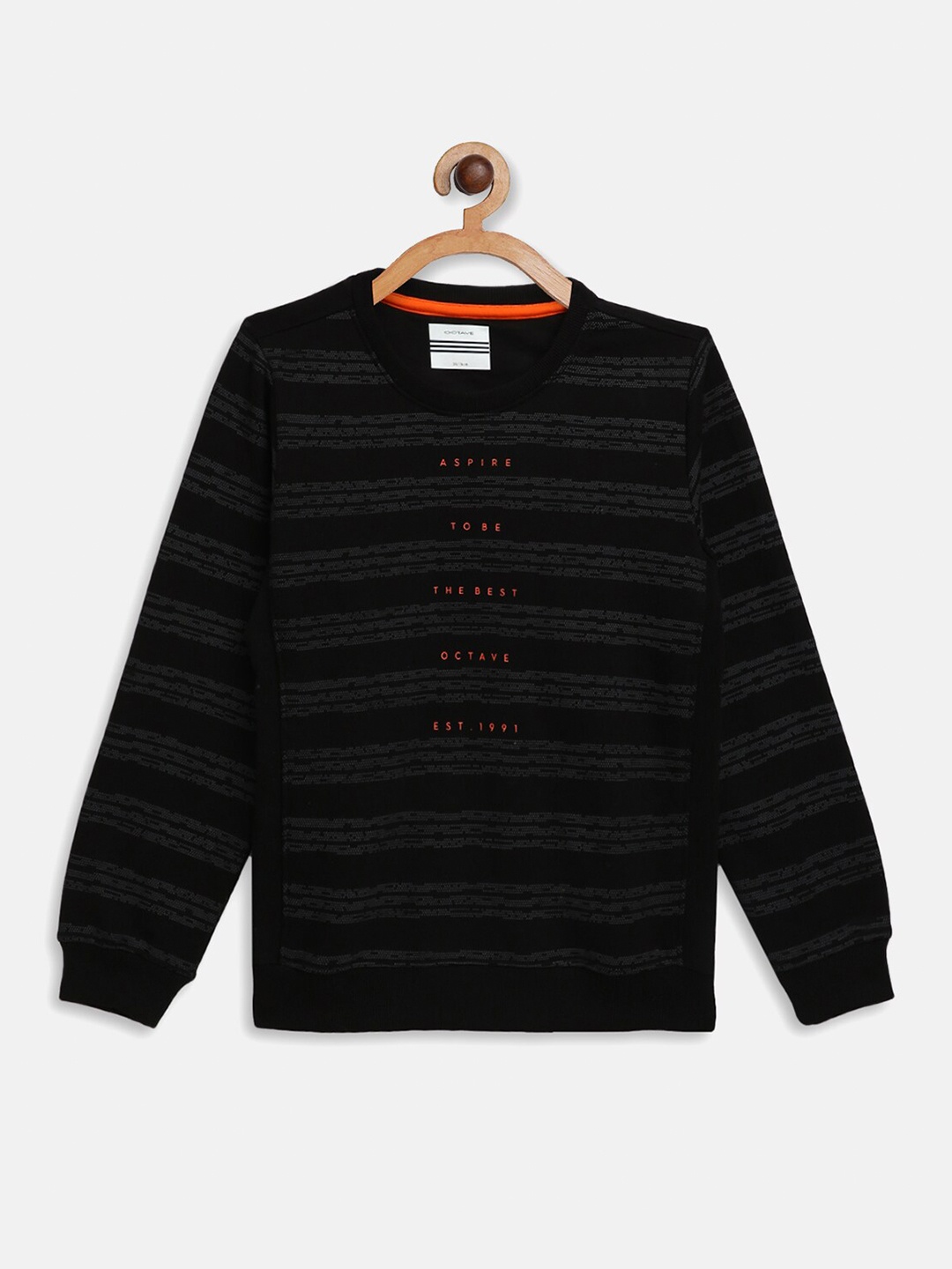 

Octave Boys Black Striped Sweatshirt