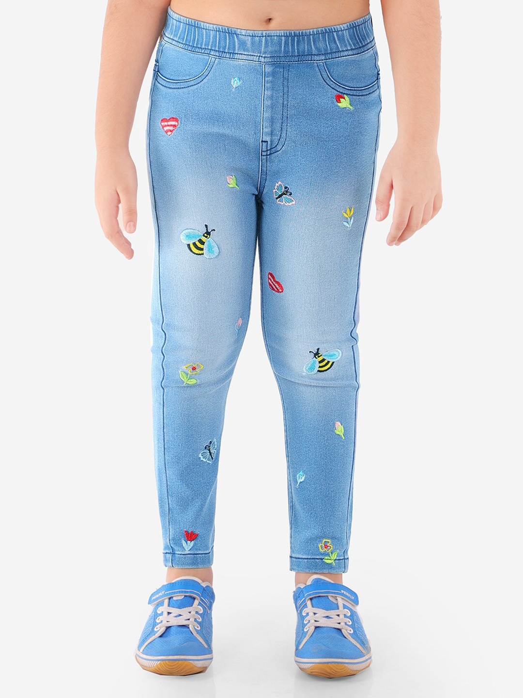 

Naughty Ninos Girls Blue Light Fade Embroidered Jeans