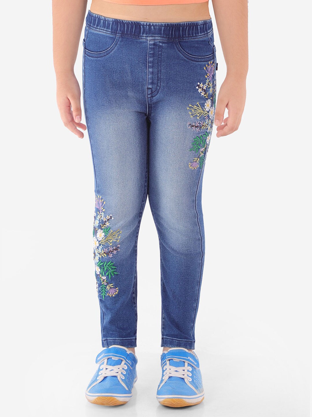 

Naughty Ninos Girls Blue Light Fade Embroidered Jeans