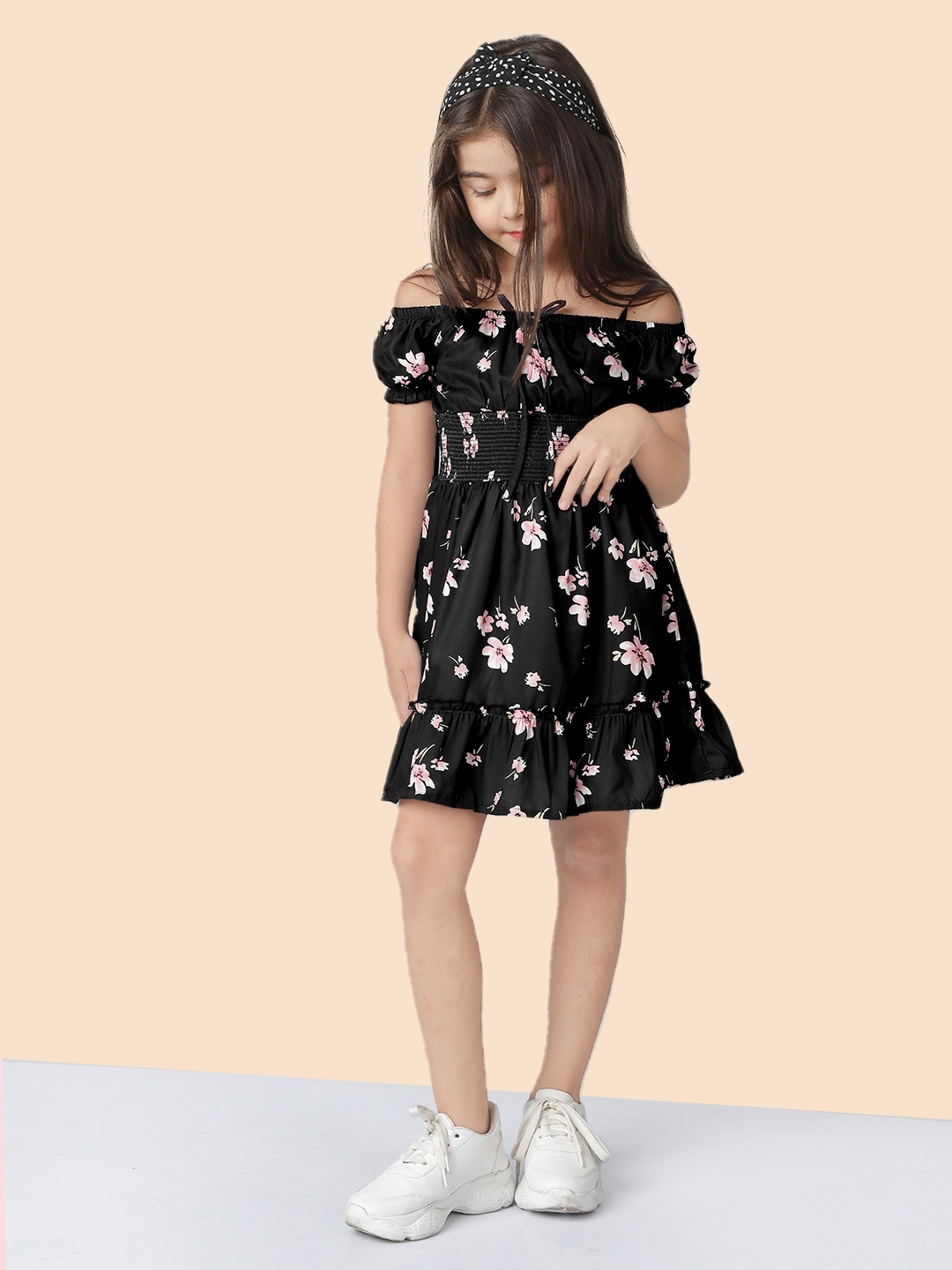 

Naughty Ninos Girls Black Floral Dress