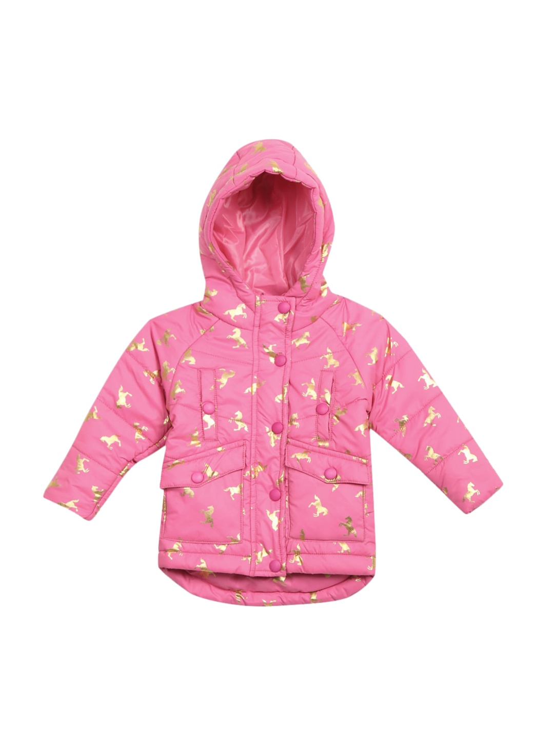 

Cherokee Girls Pink Gold-Toned Padded Jacket