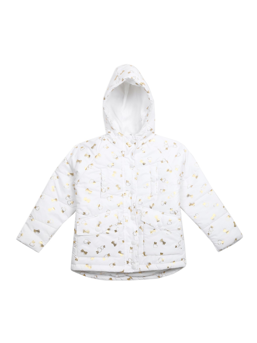 

Cherokee Girls White Crop Quilted Jacket