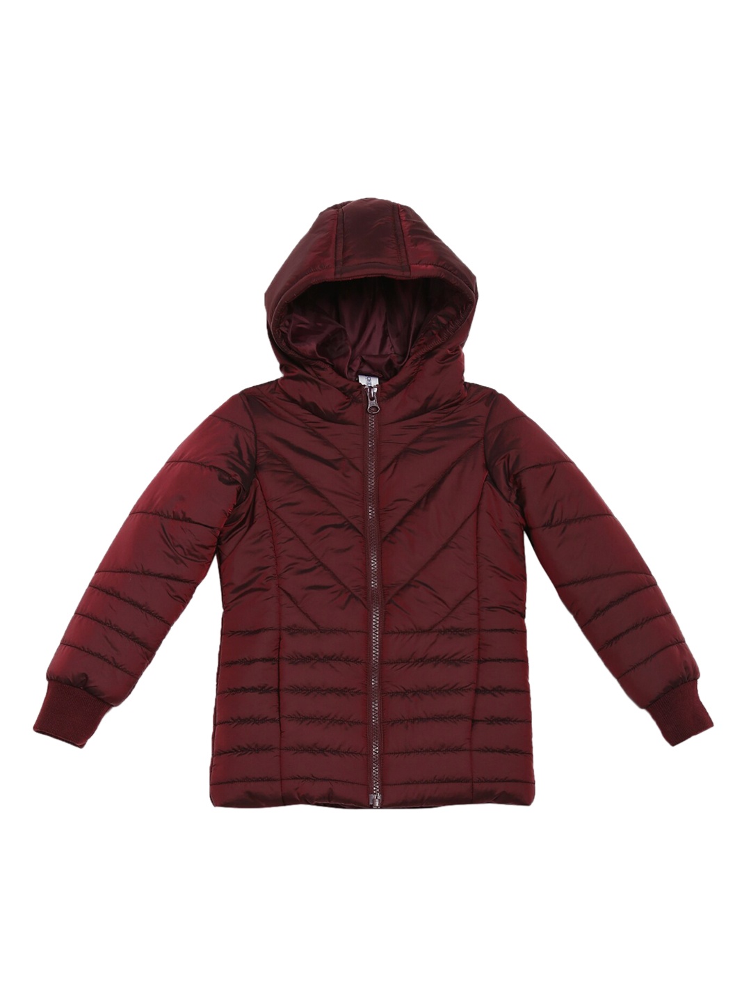 

Cherokee Girls Red Solid Quilted Hooded Jacket