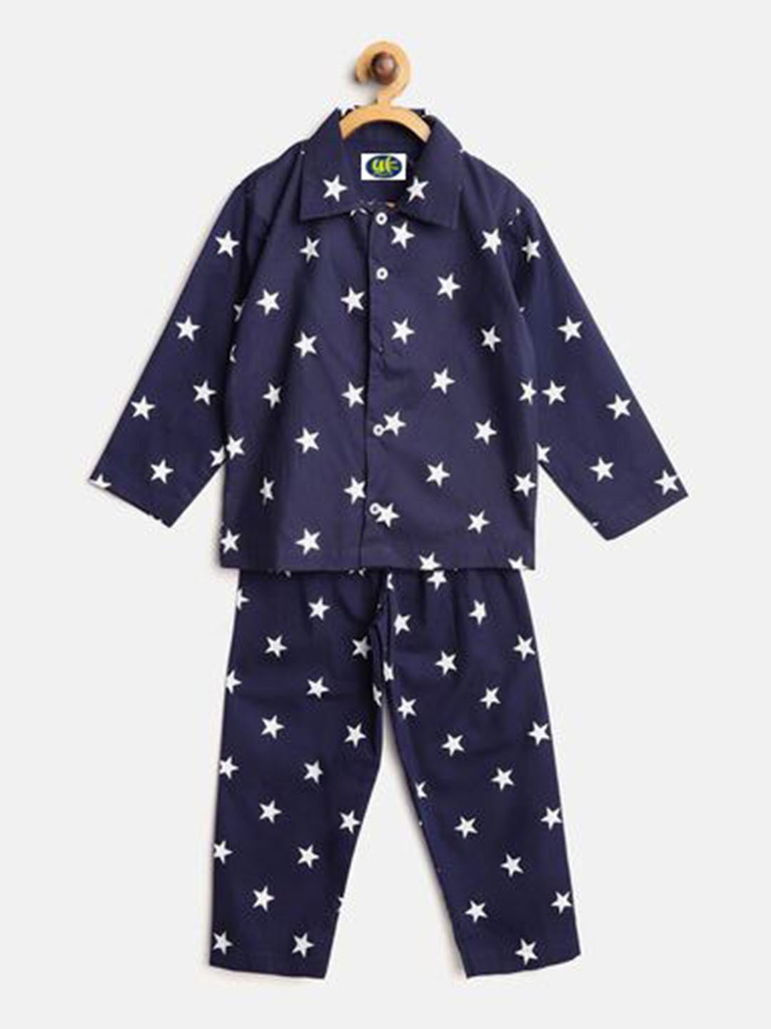 

YK Kids Navy Blue & White Printed Night Suit