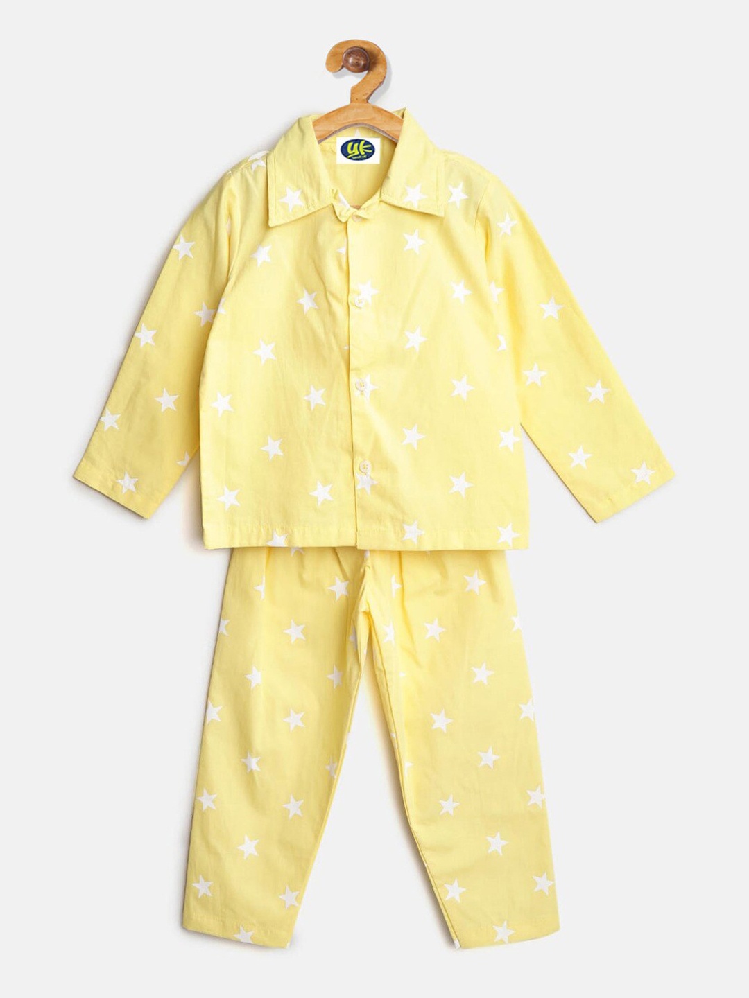 

YK Kids Yellow & White Printed Night suit