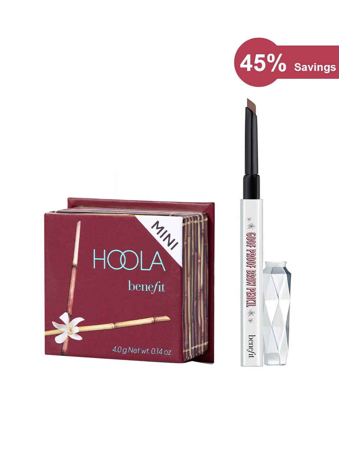 

Benefit Cosmetics Set of Matte Bronzer Hoola & Mini Goof Proof Eyebrow Pencil, Beige