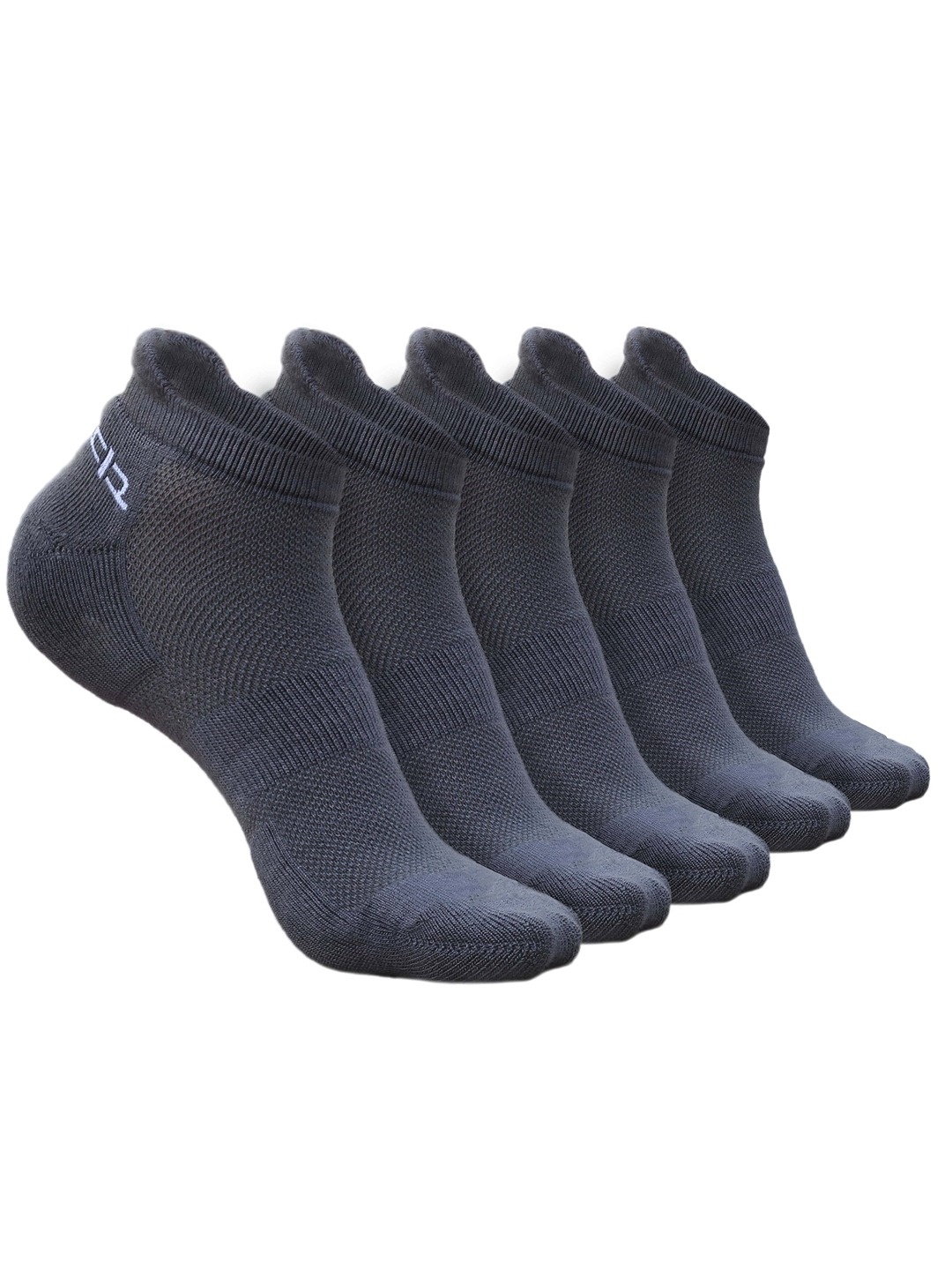 

Heelium Men Pack of 5 Bamboo Super Soft & Odour-Free Breathable Ankle-Length Socks, Grey