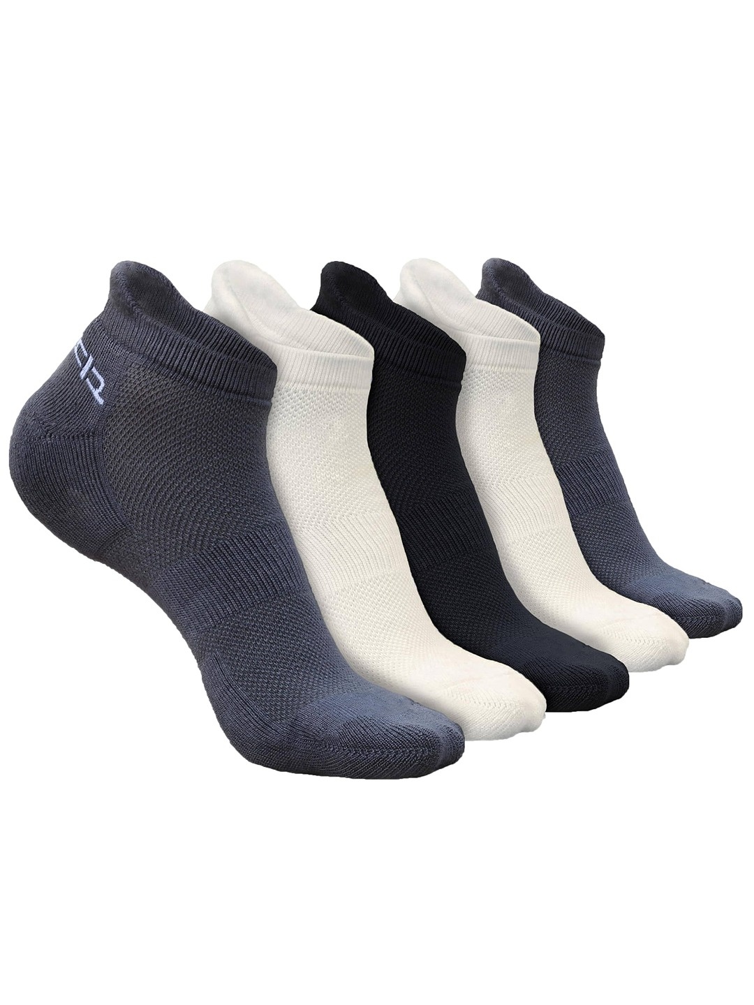 

Heelium Men Pack of 5 Bamboo Super Soft & Odour-Free Breathable Ankle-Length Socks, Grey
