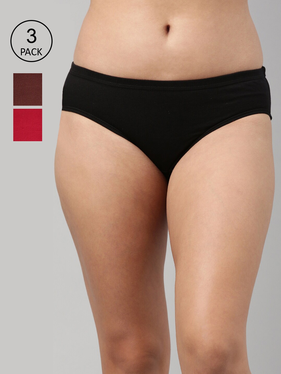 

Feelings Women Pack Of 3 Assorted Hipster Briefs AMELIE3PLIE101_XXL, Multi