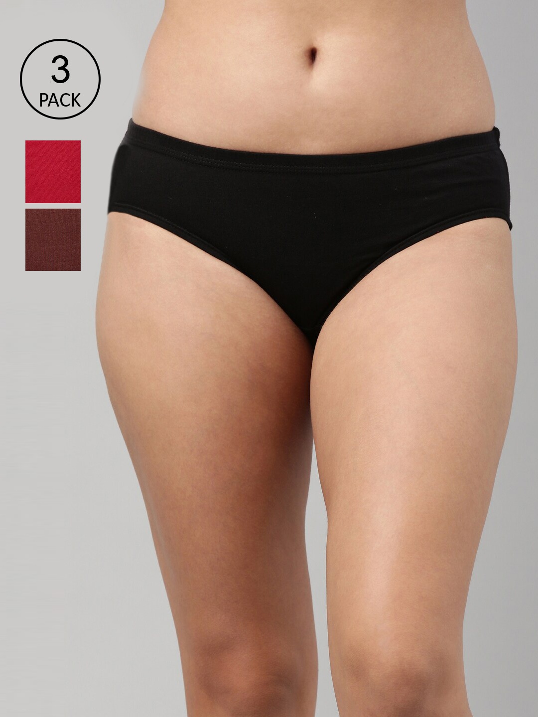 

Feelings Women Pack Of 3 Assorted Cotton Hipster Briefs AMELIE3PLIE101_XL