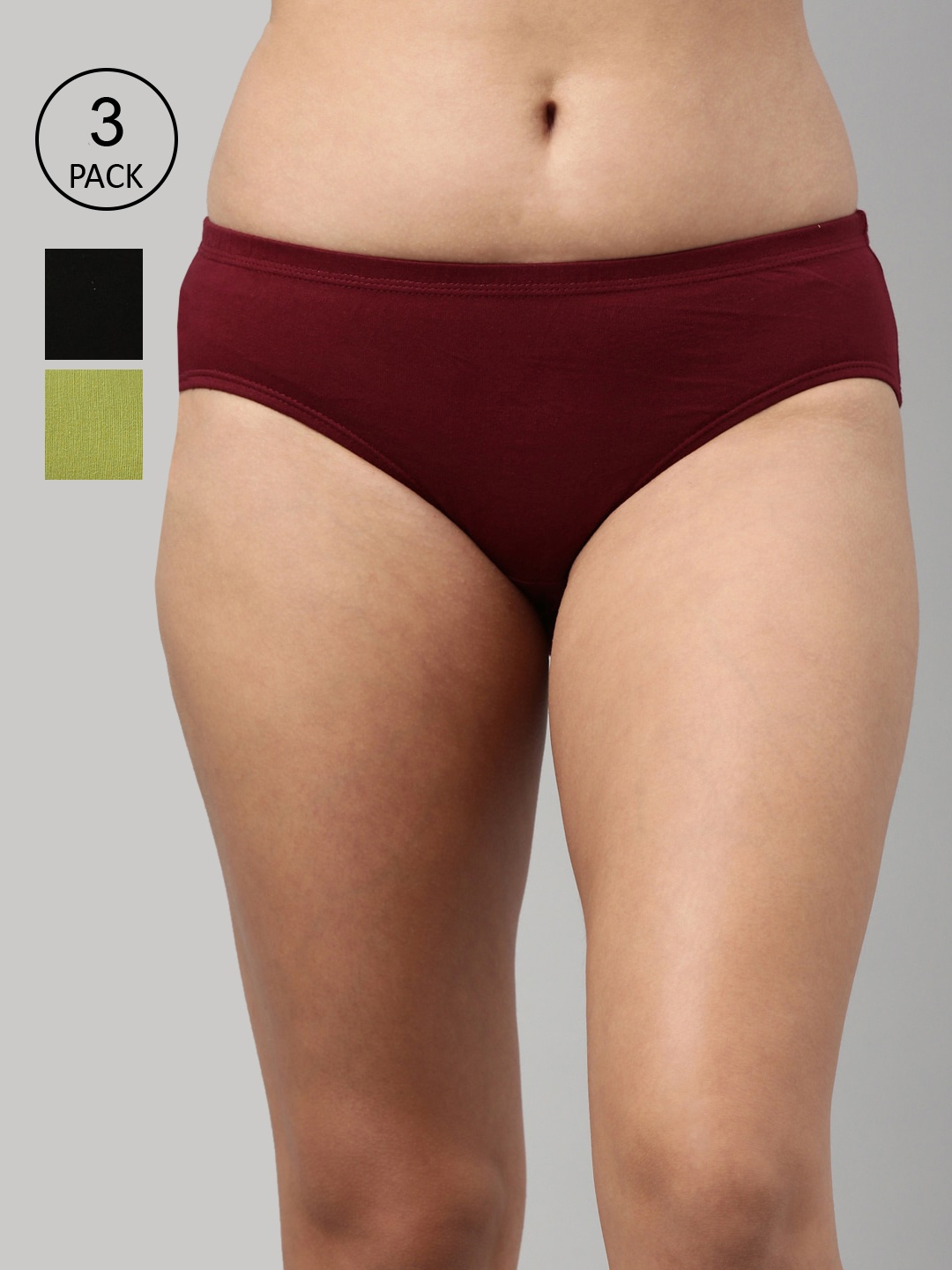 

Feelings Women Pack Of 3 Assorted Cotton Hipster Briefs- AMELIE2PLIE101_S