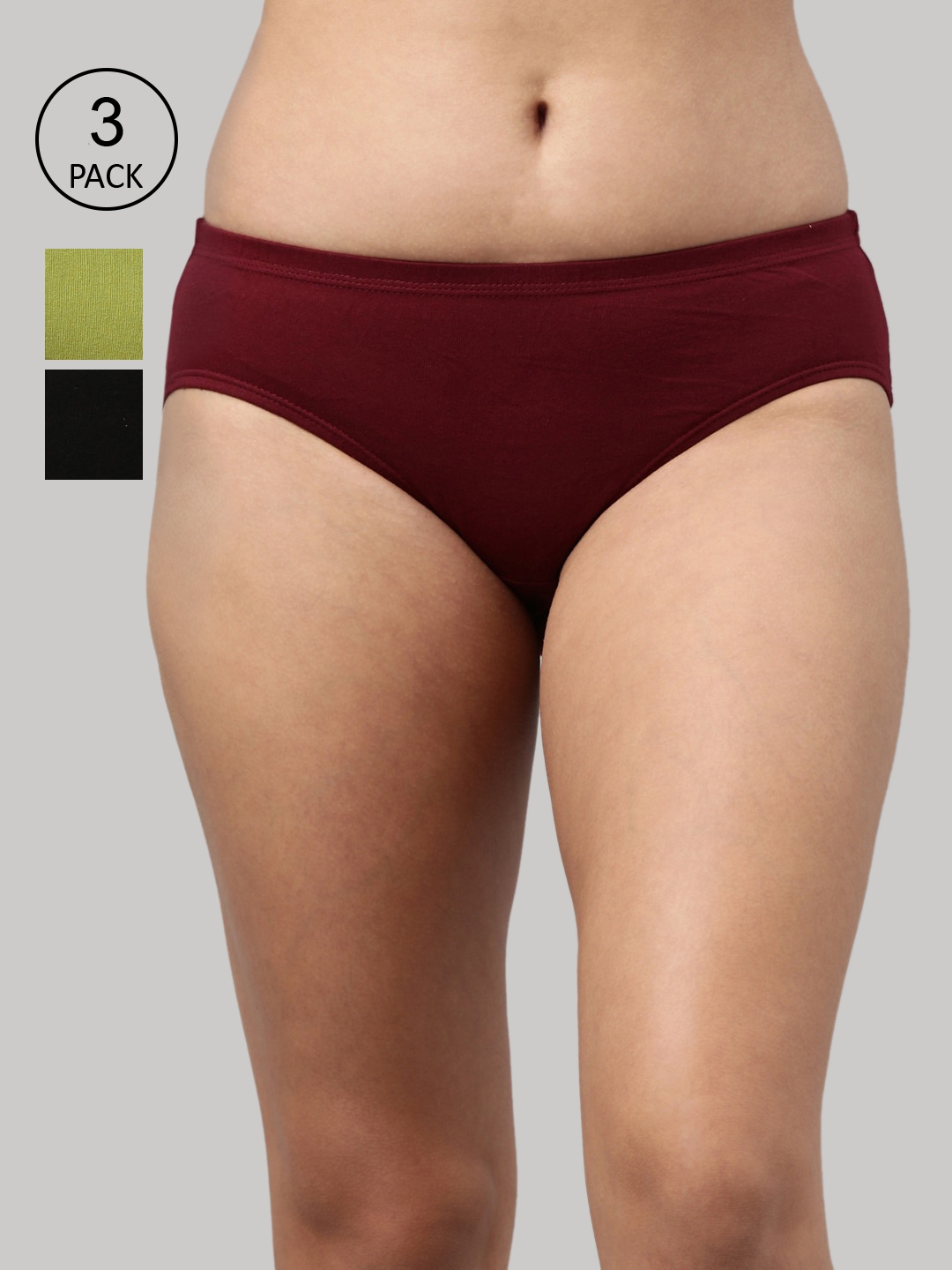 

Feelings Women Pack Of 3 Assorted Cotton Hipster Briefs