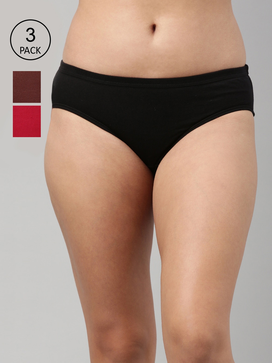 

Feelings Women Pack Of 3 Assorted Cotton Hipster Briefs