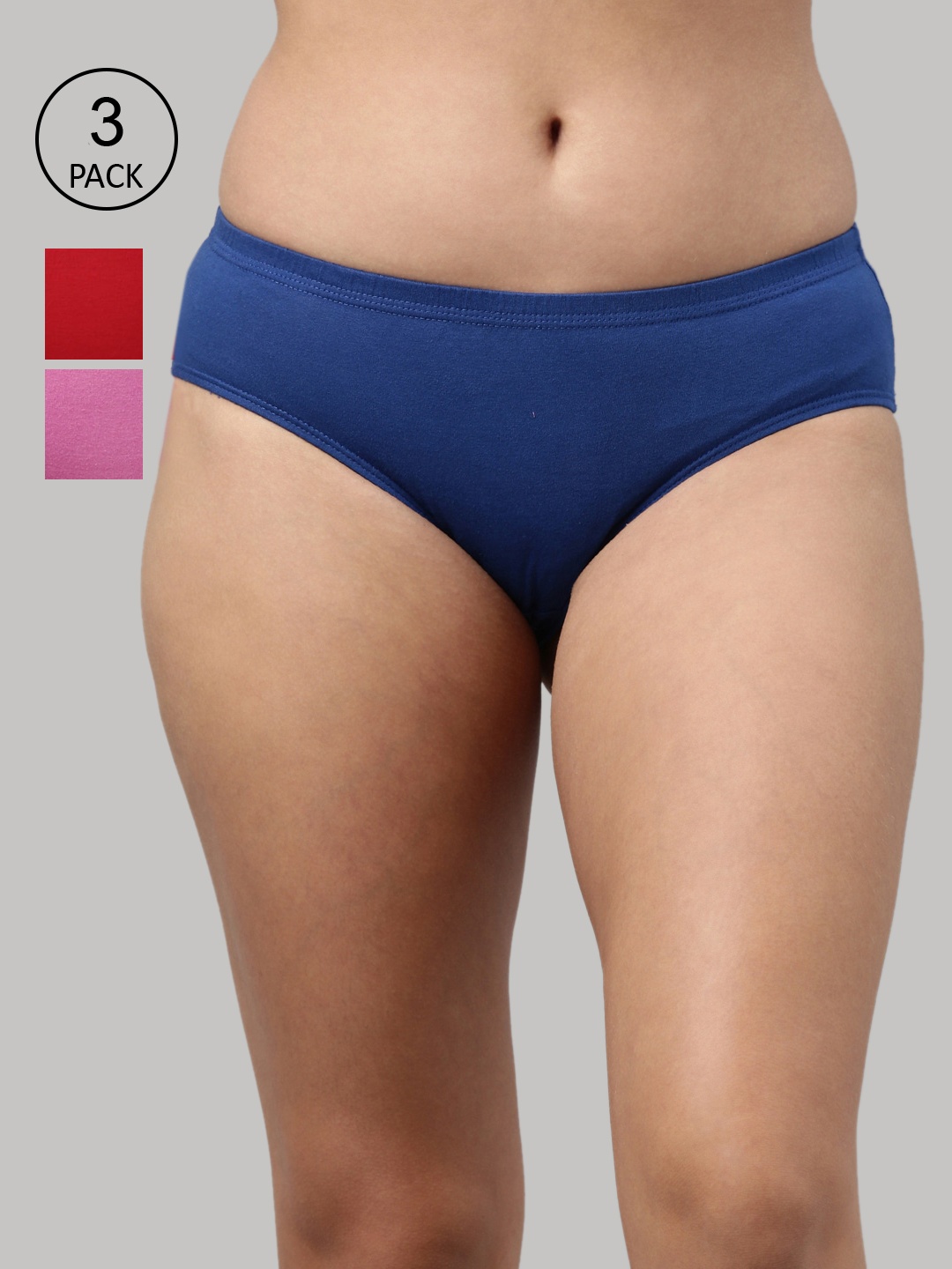 

Feelings Women Pack Of 3 Assorted Cotton Hipster Briefs AMELIE4PLIE101_XXL