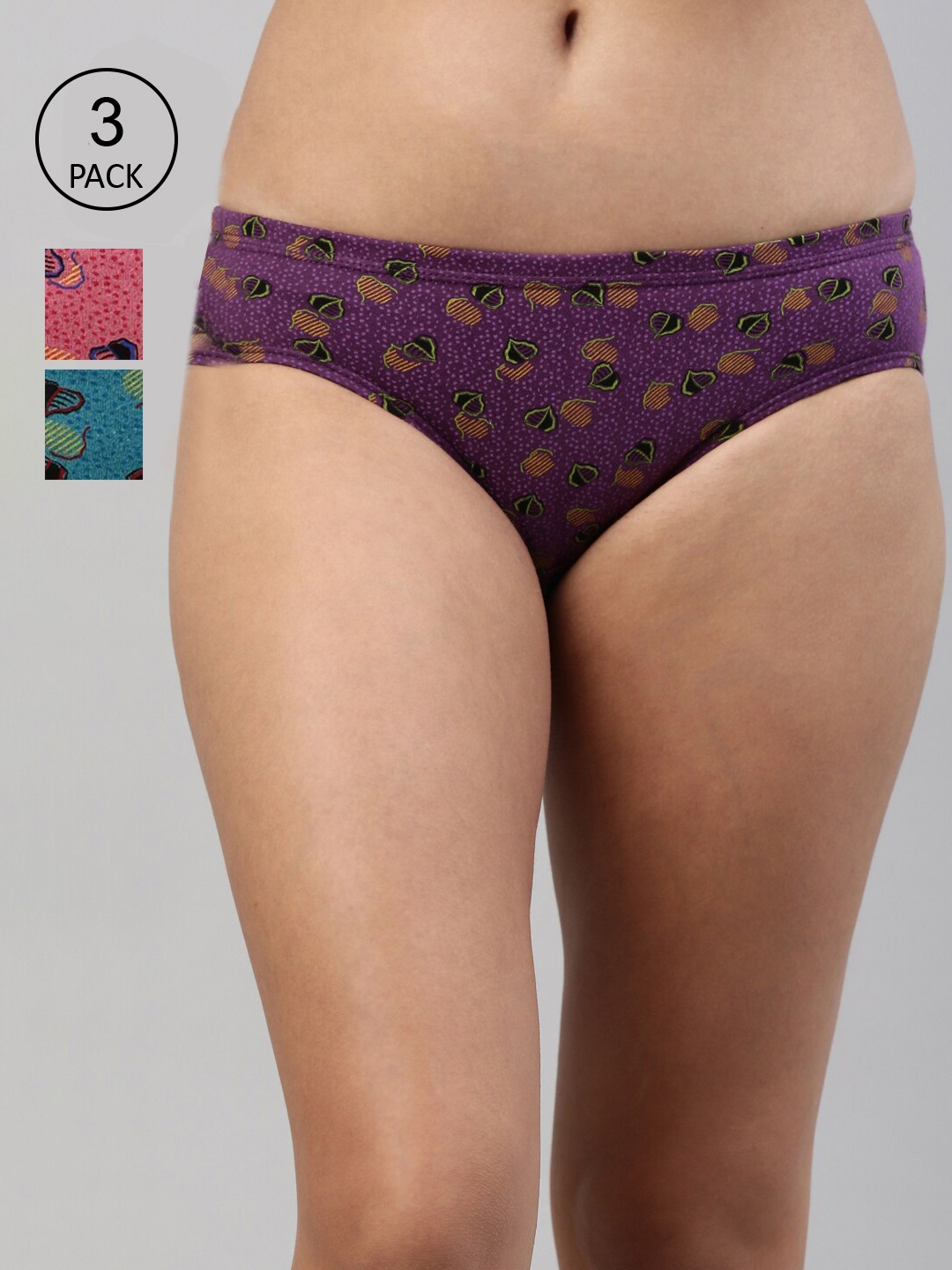 

Feelings Women Pack Of 3 Assorted Cotton Hipster Briefs- AMELIE2PLIE102_XL