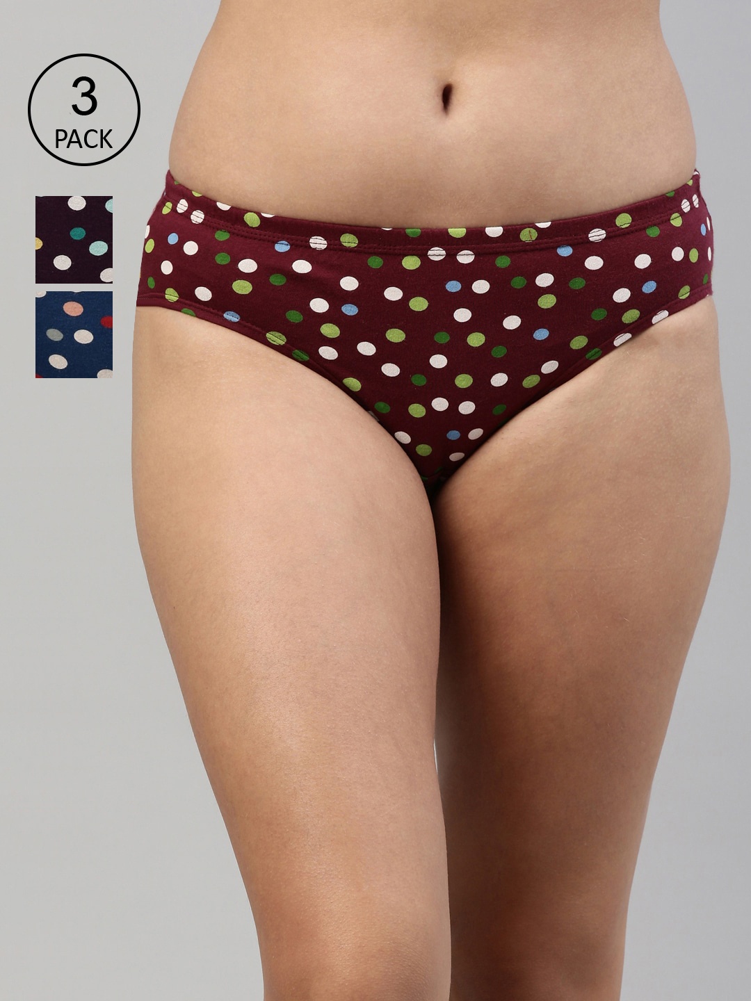 

Feelings Women Pack Of 3 Assorted Cotton Hipster Briefs- AMELIE4PLIE102_S