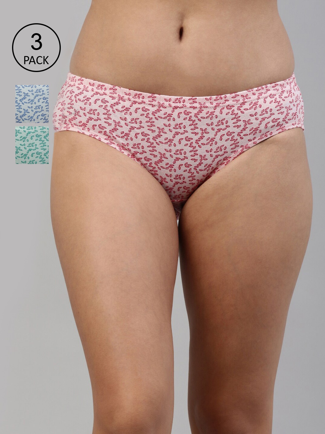 Feelings Women Pack Of 3 Assorted Cotton Hipster Briefs
