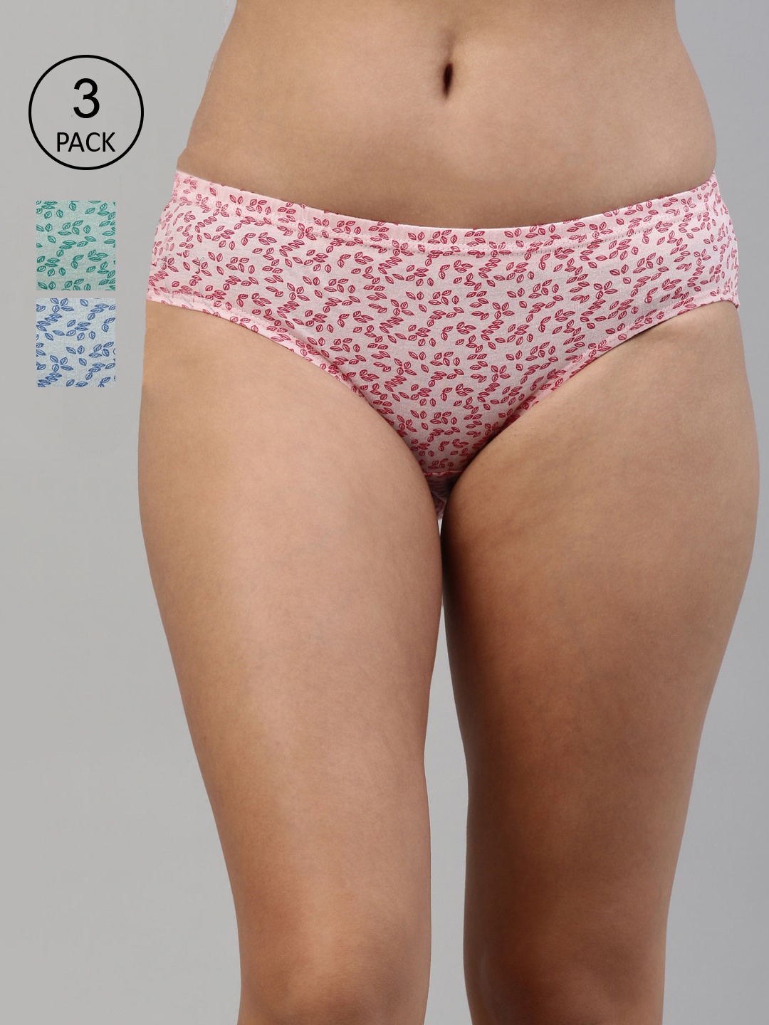 

Feelings Women Pack Of 3 Assorted Pure Cotton Hipster Briefs AMELIE1PLIE102_XL