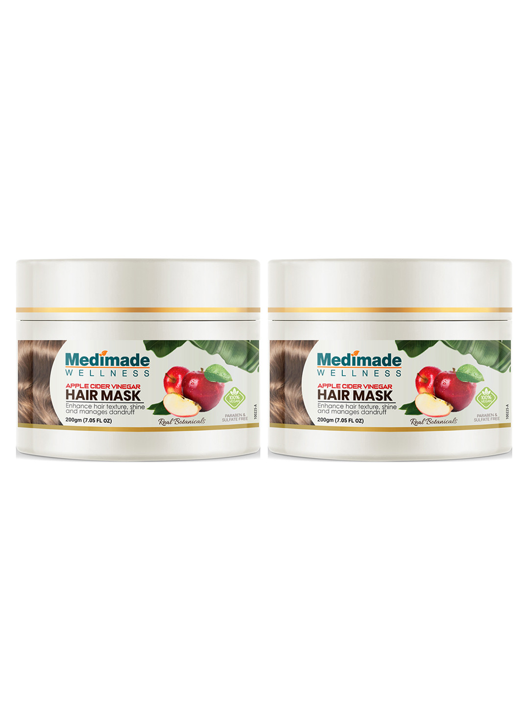 

Medimade Unisex Organic Apple Cider Vinegar Hair Mask - Pack of 2 - 400 gm, White