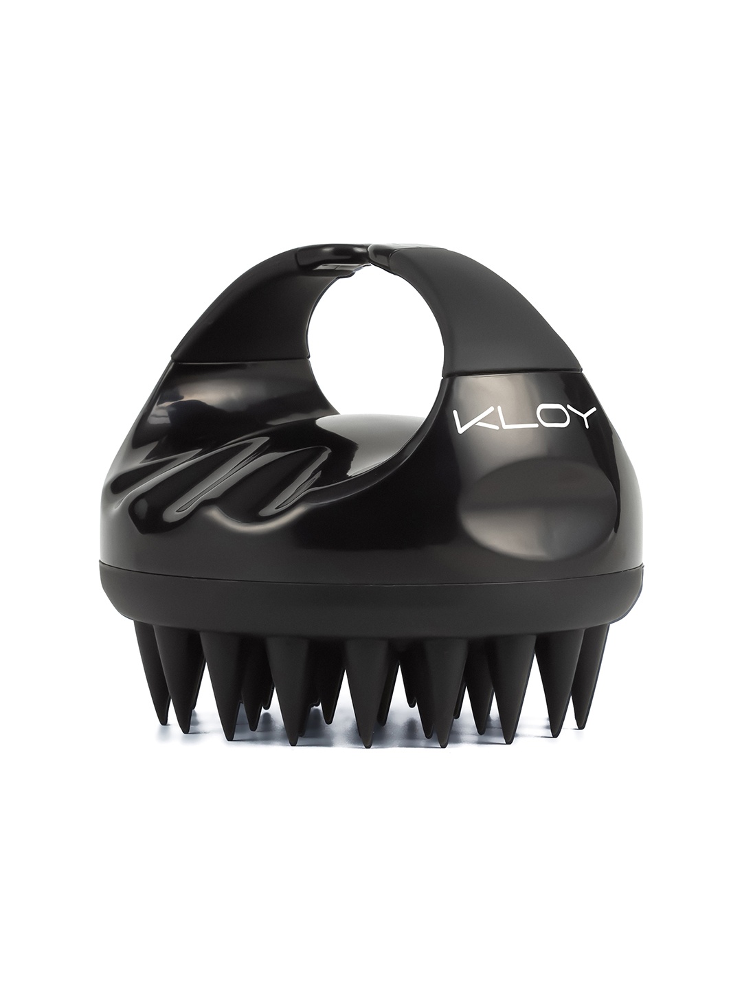 

KLOY Black Hair Scalp Massager Exfoliator Shampoo Brush With Soft Silicone Bristles