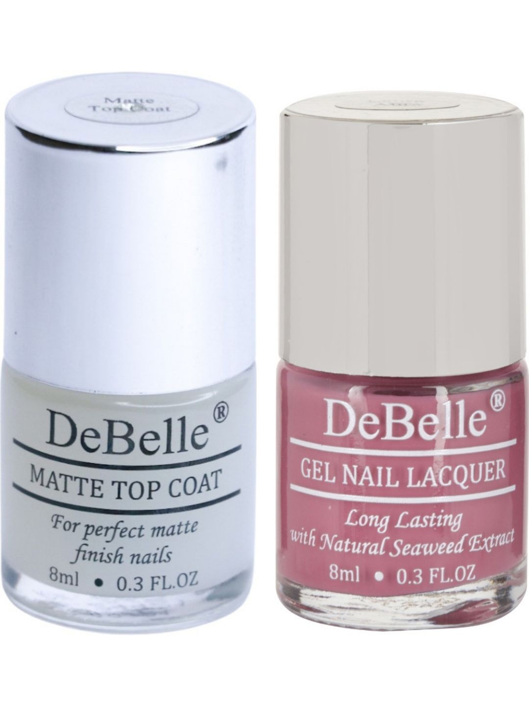 

DeBelle Set Of 2 Gel Nail Polish - Laura Aura & Matte Top Coat - 8ml Each, Multi