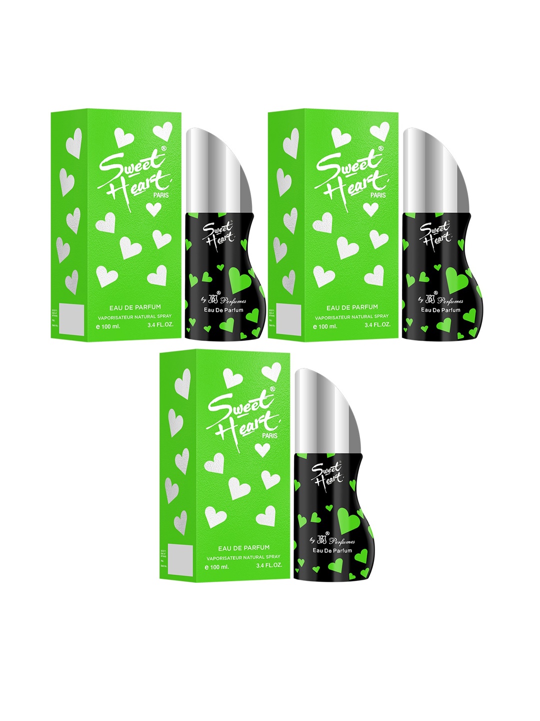 

Sweetheart Green Pack of 3 Long Lasting Imported Eau De Perfume 100ml