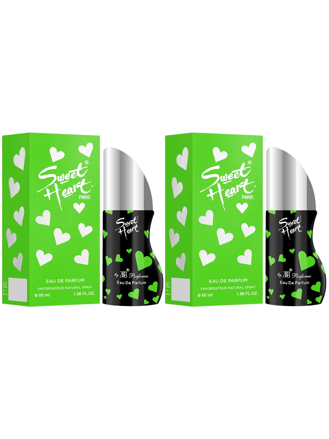 

Sweetheart Set Of 2 Green Long Lasting Imported Eau De Perfume 60 ml