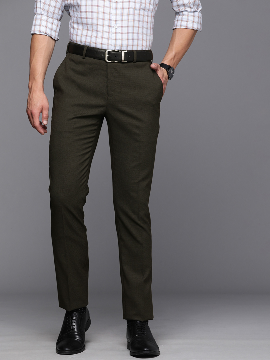 

Raymond Men Brown Slim Fit Formal Trousers