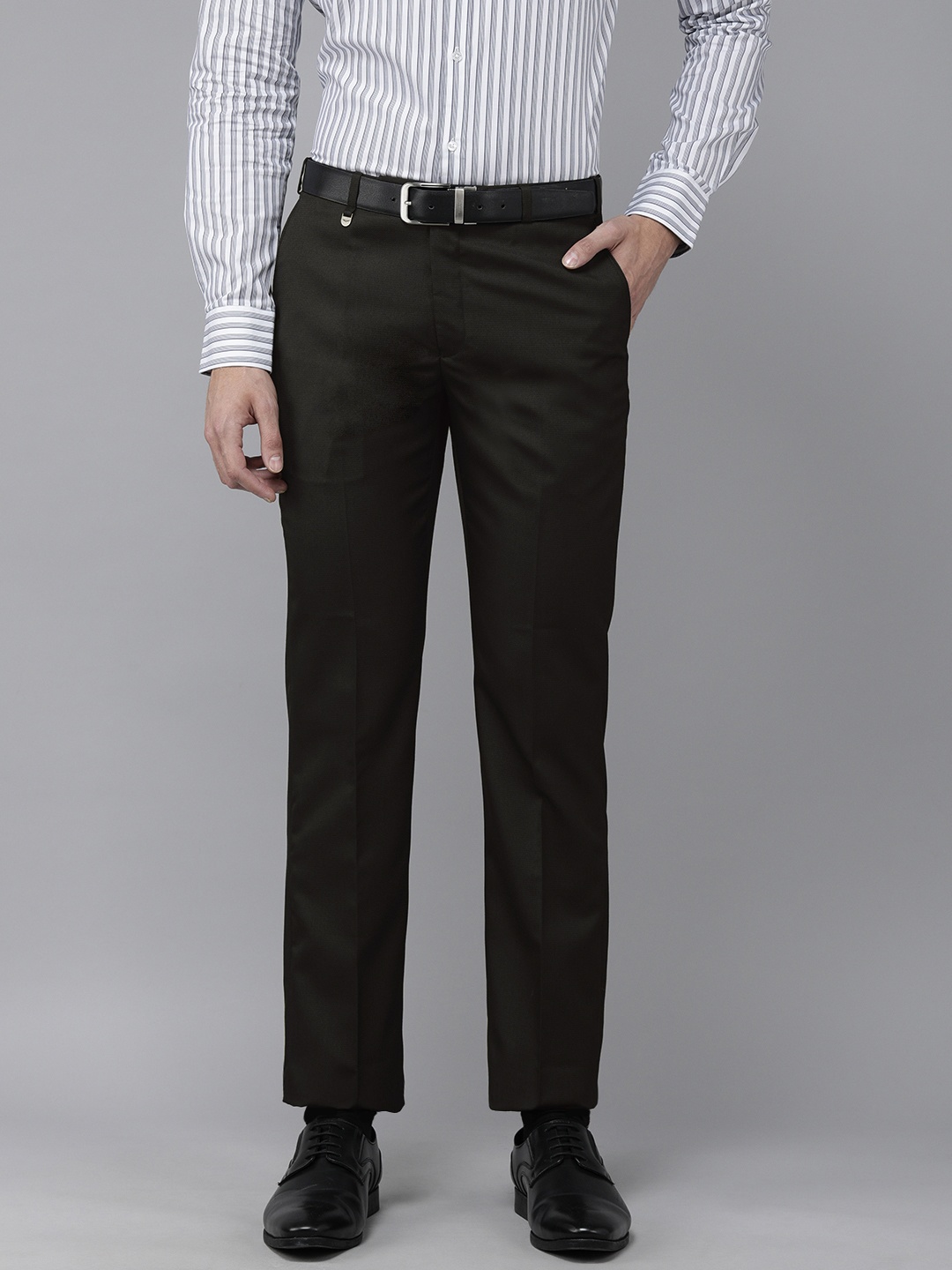 

Park Avenue Men Black Self Design Smart Fit Trousers