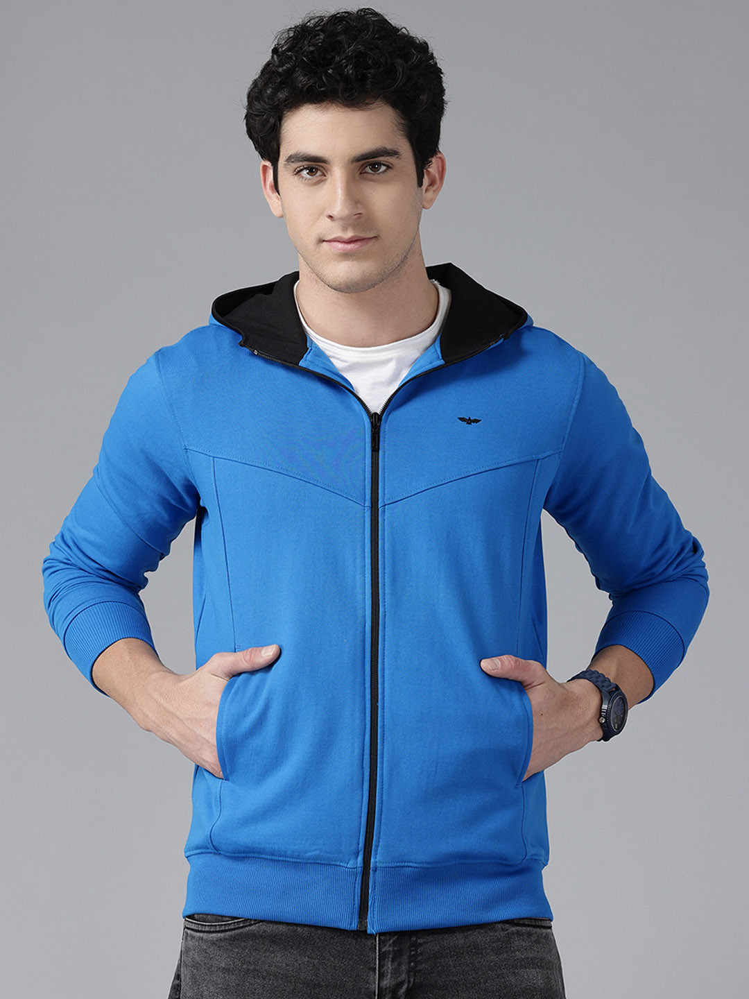 

Park Avenue Brand Logo Print Hooded Sweatshirt, Blue