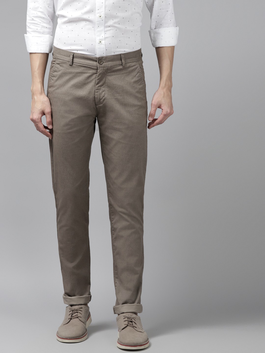 

Arrow Men Brown Self Design Skinny Fit Chinos