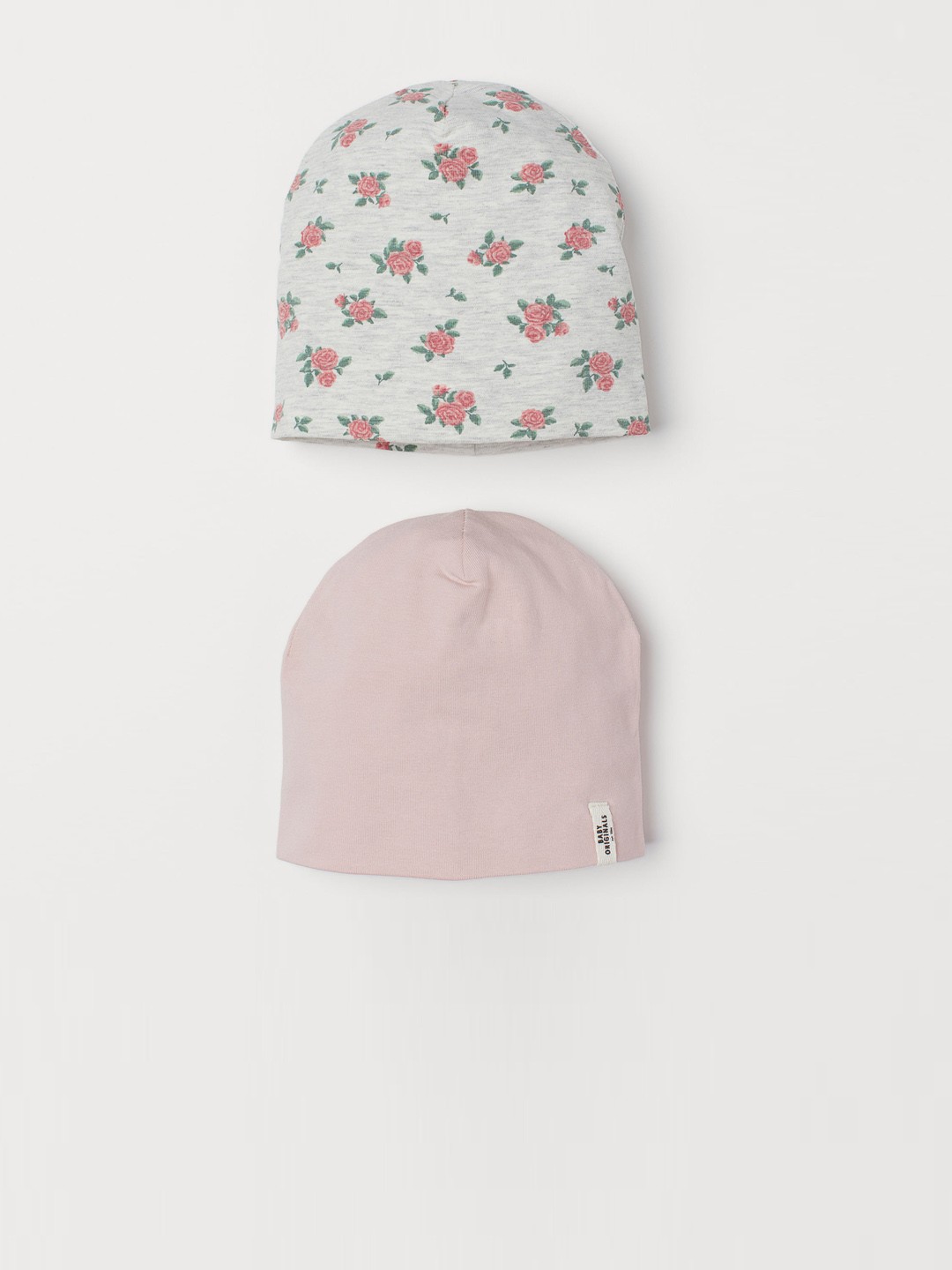 

H&M Girls Pack of 2 Printed Cotton Hats, Grey